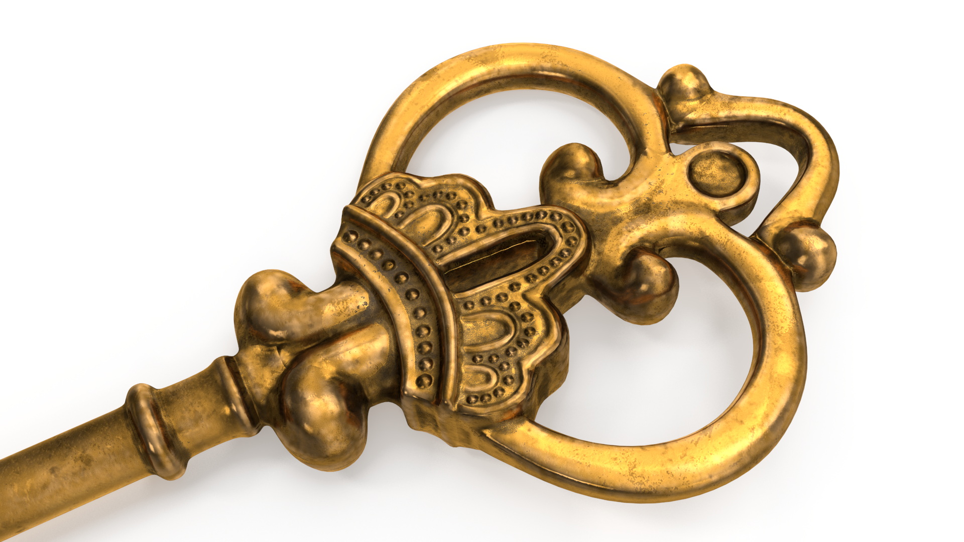 3D Decorative Skeleton Key Gold model