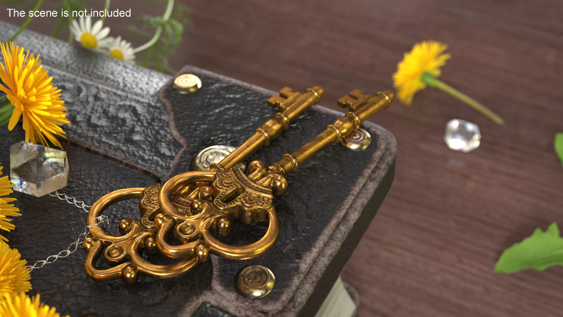3D Decorative Skeleton Key Gold model