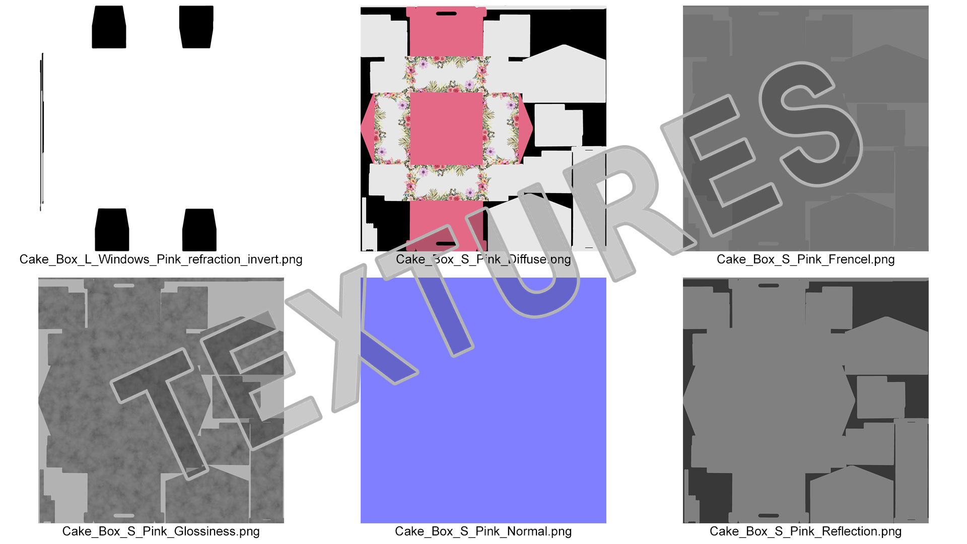 3D model W Packaging Cake Box Pink No Window