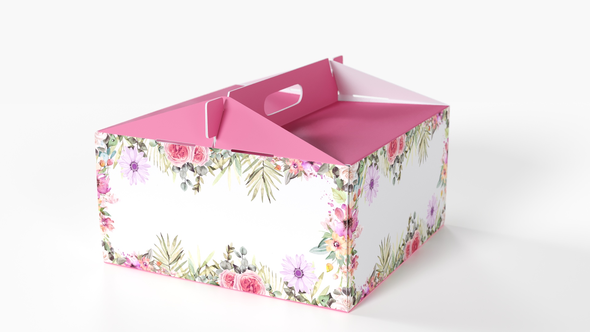 3D model W Packaging Cake Box Pink No Window