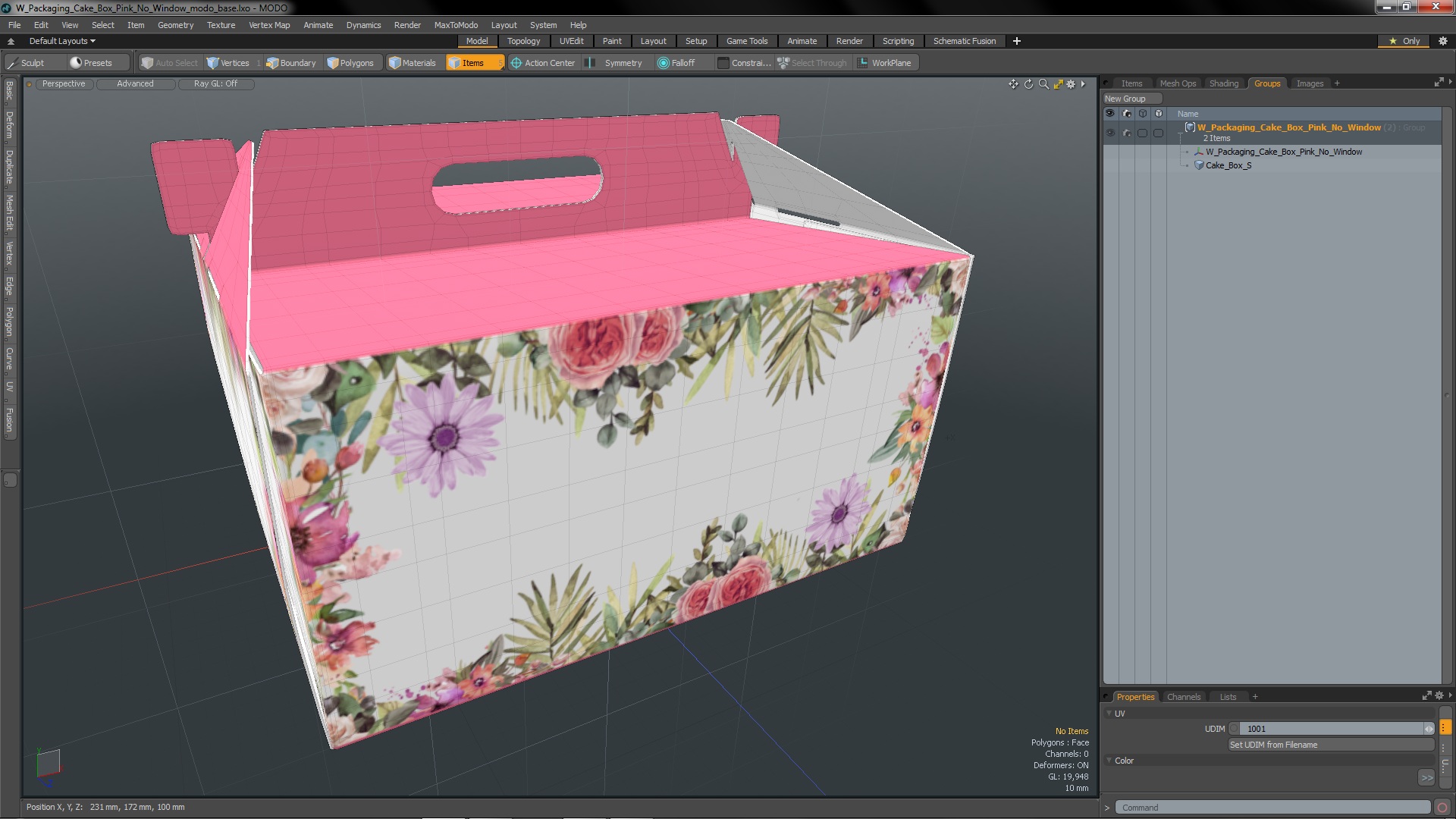 3D model W Packaging Cake Box Pink No Window