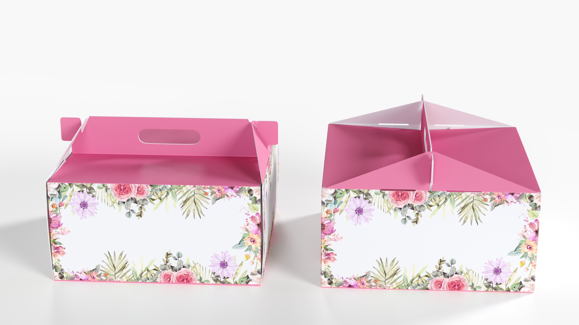 3D model W Packaging Cake Box Pink No Window