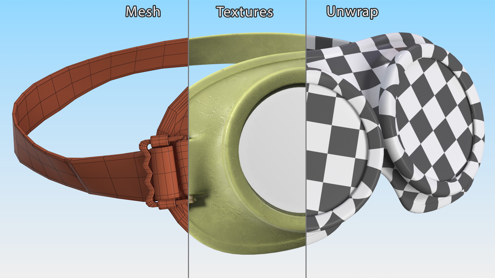NATO Protection Goggles Green 3D model