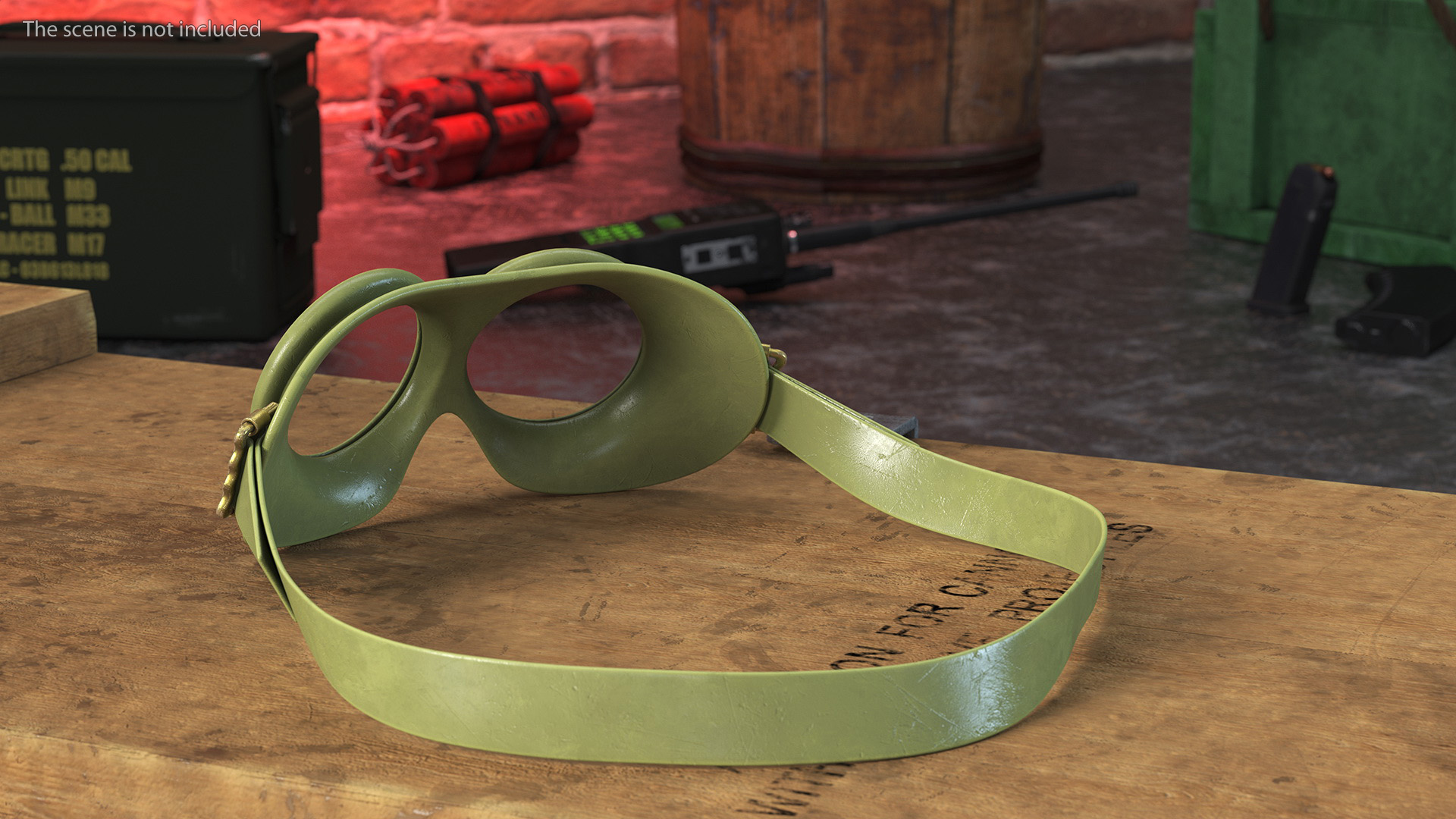 NATO Protection Goggles Green 3D model