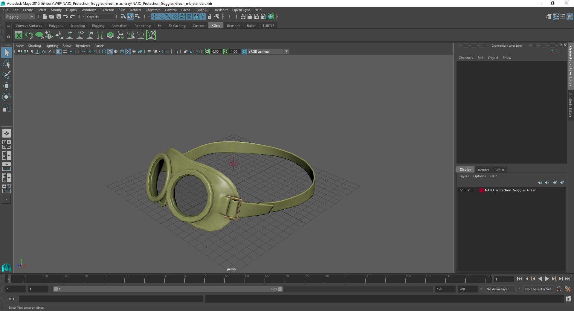 NATO Protection Goggles Green 3D model