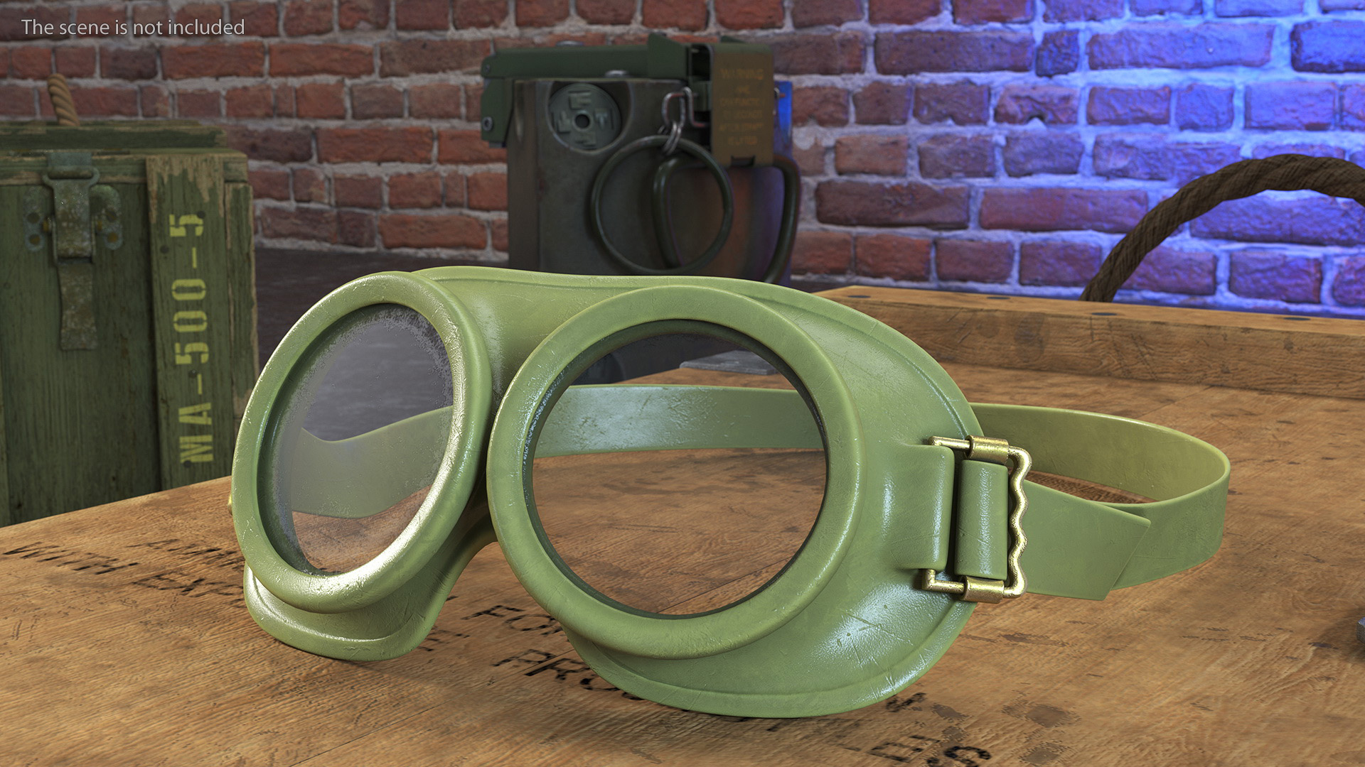 NATO Protection Goggles Green 3D model