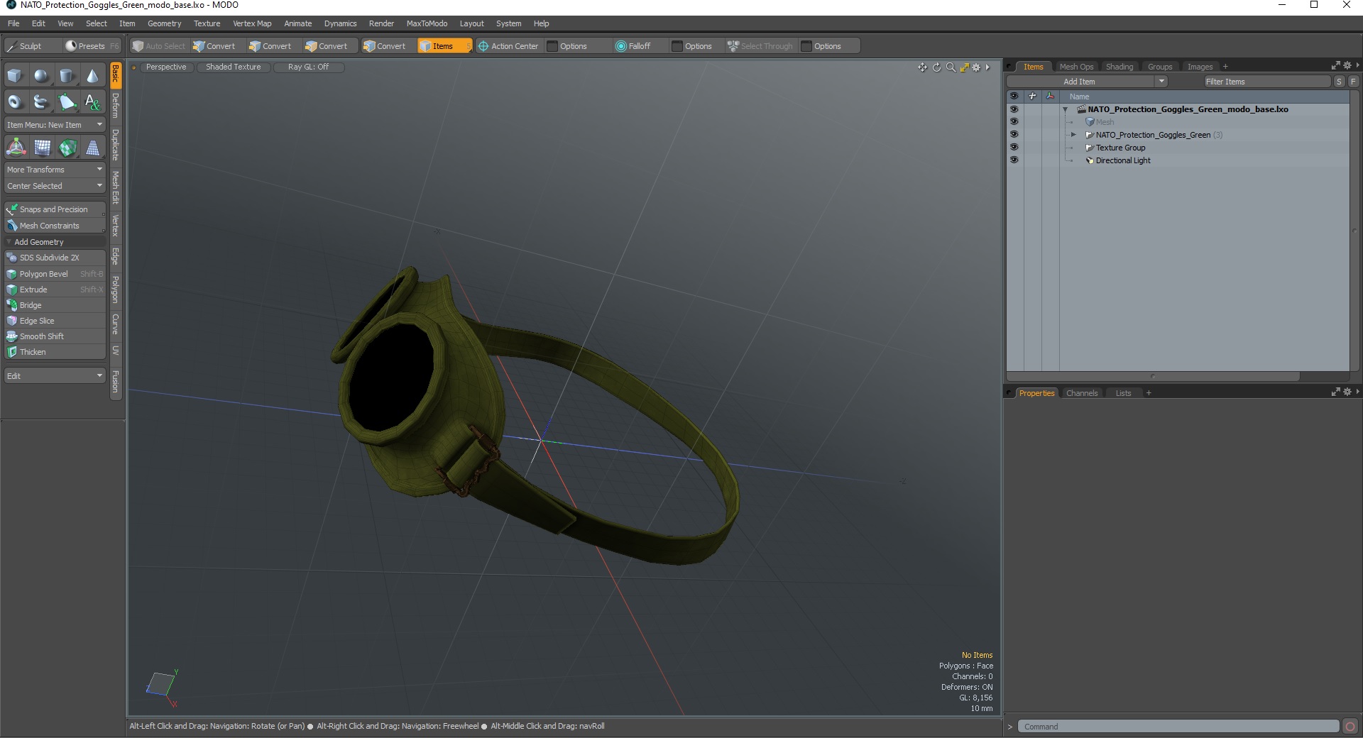 NATO Protection Goggles Green 3D model