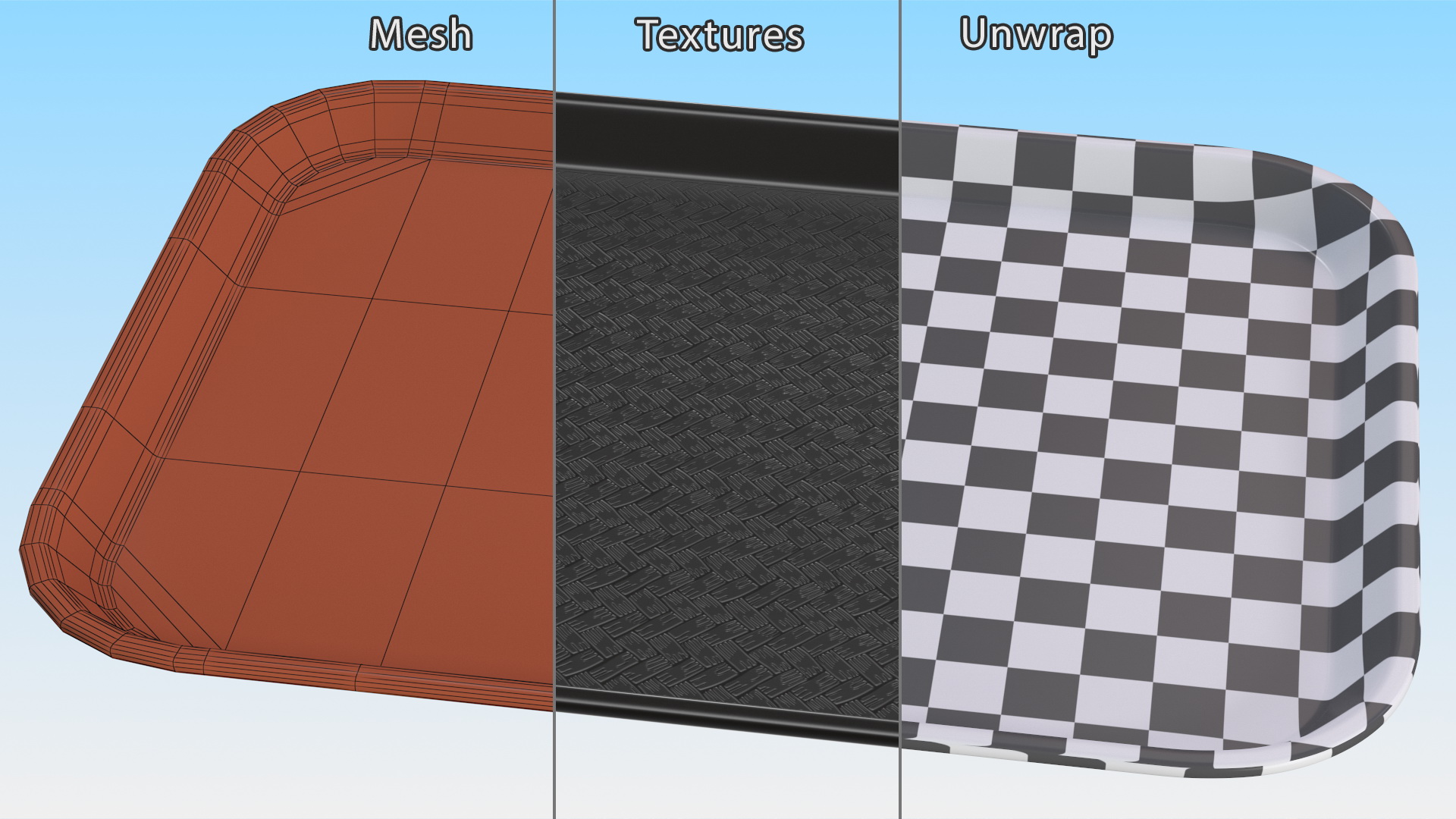 3D Plastic Fast Food Tray Black model