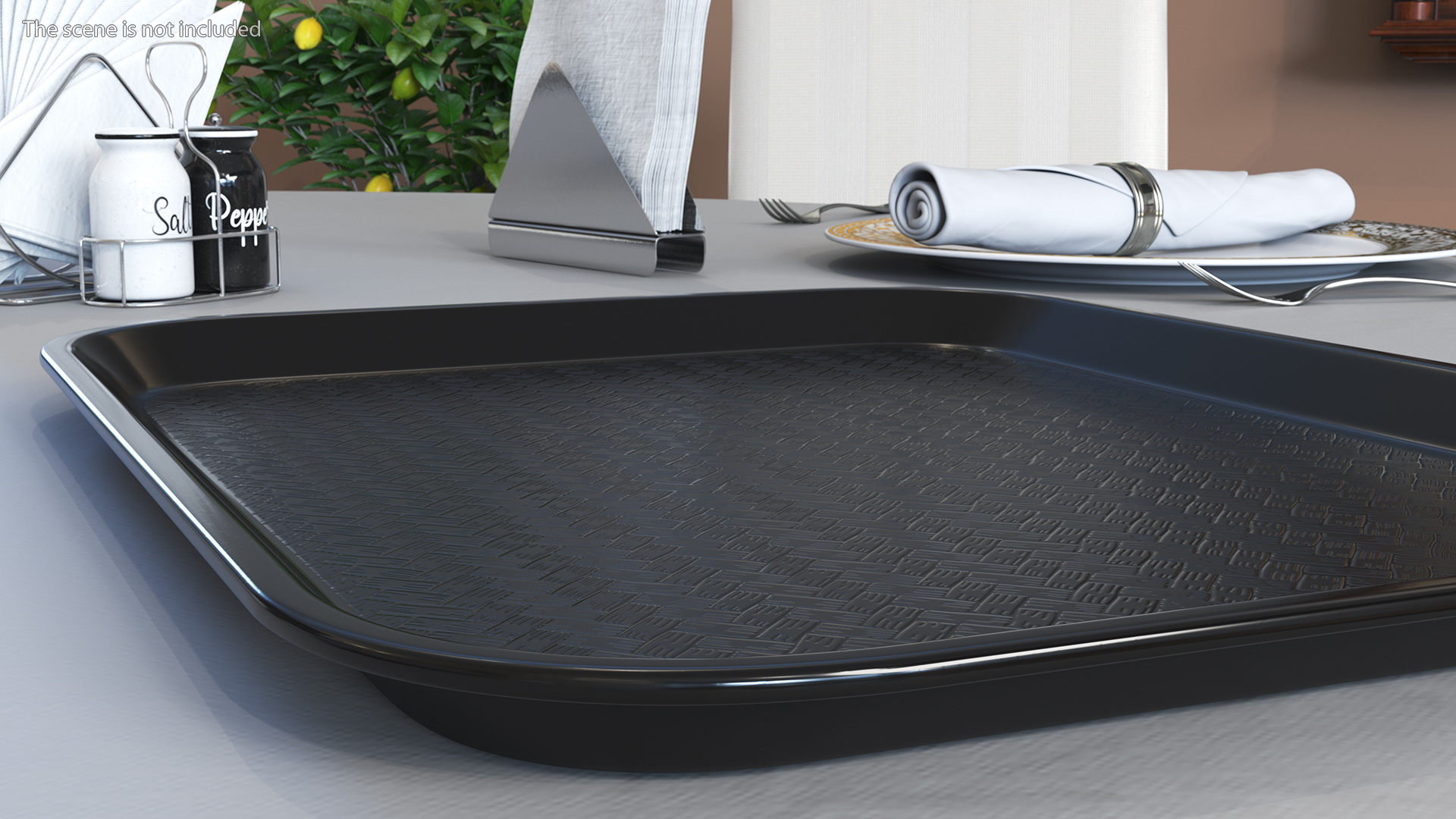 3D Plastic Fast Food Tray Black model