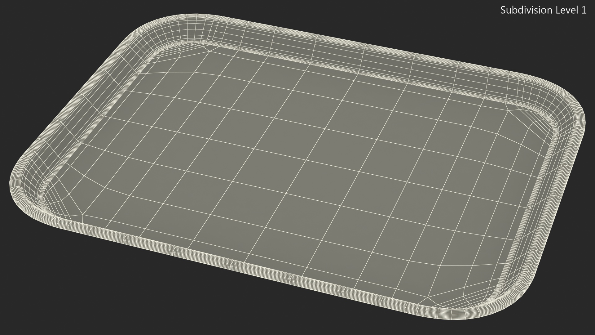 3D Plastic Fast Food Tray Black model