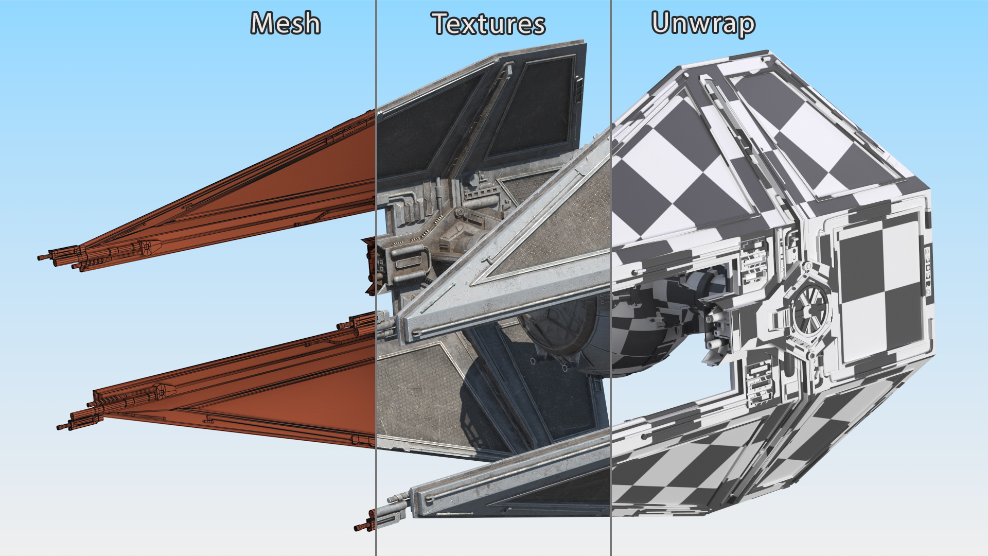 3D model Used Star Wars TIE Interceptor