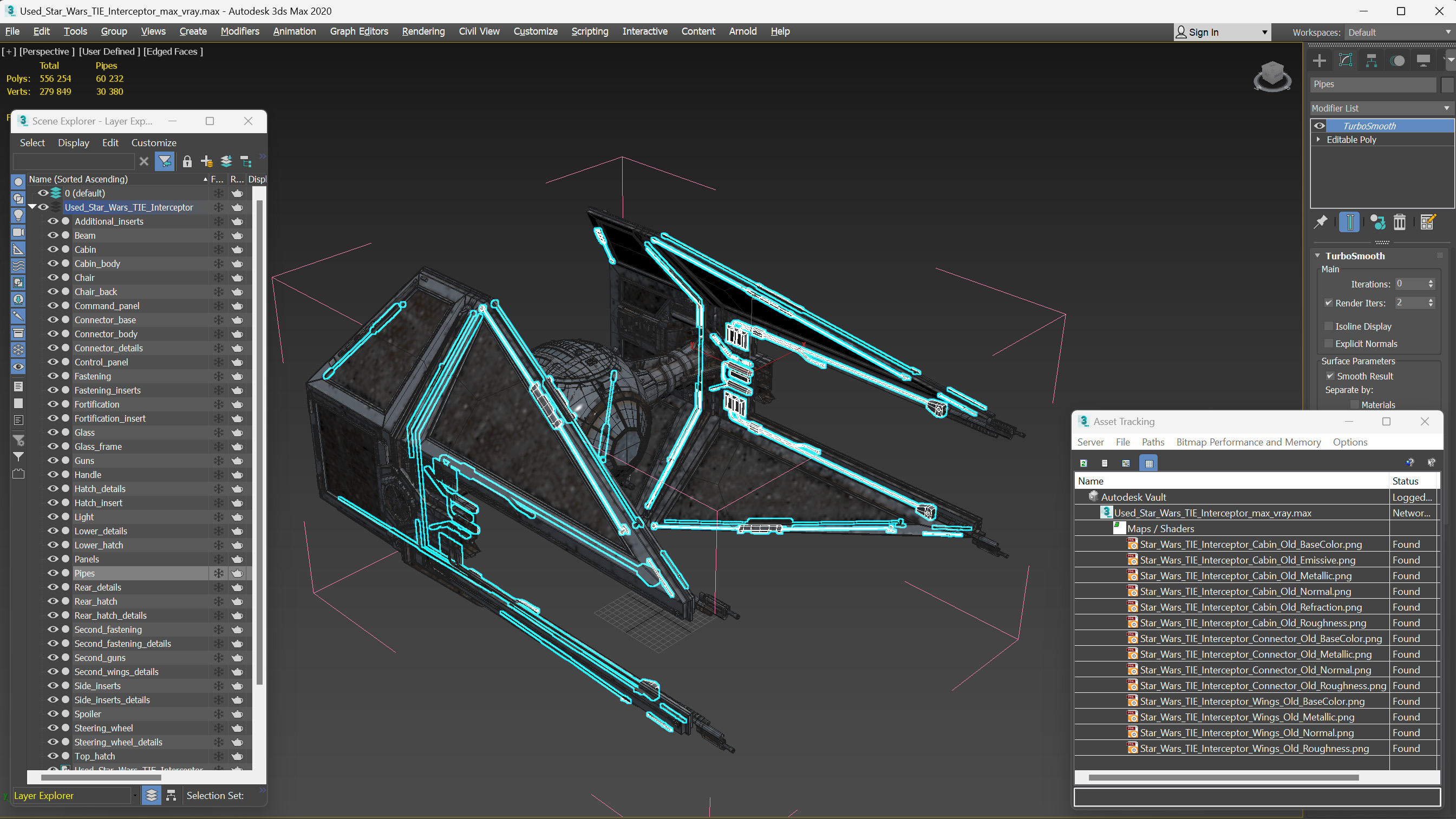 3D model Used Star Wars TIE Interceptor