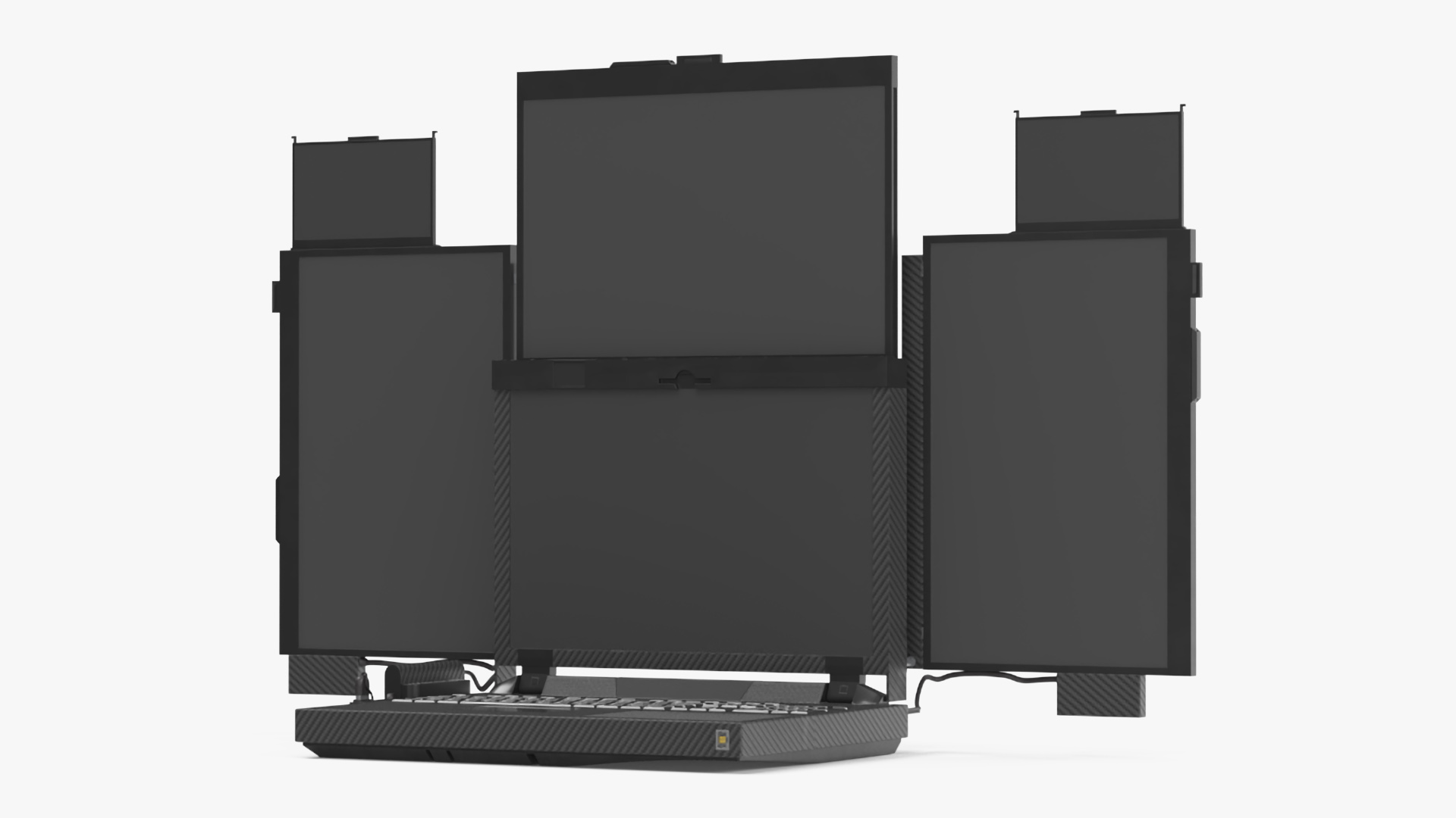 Professional Laptop with 6 Screens 3D model