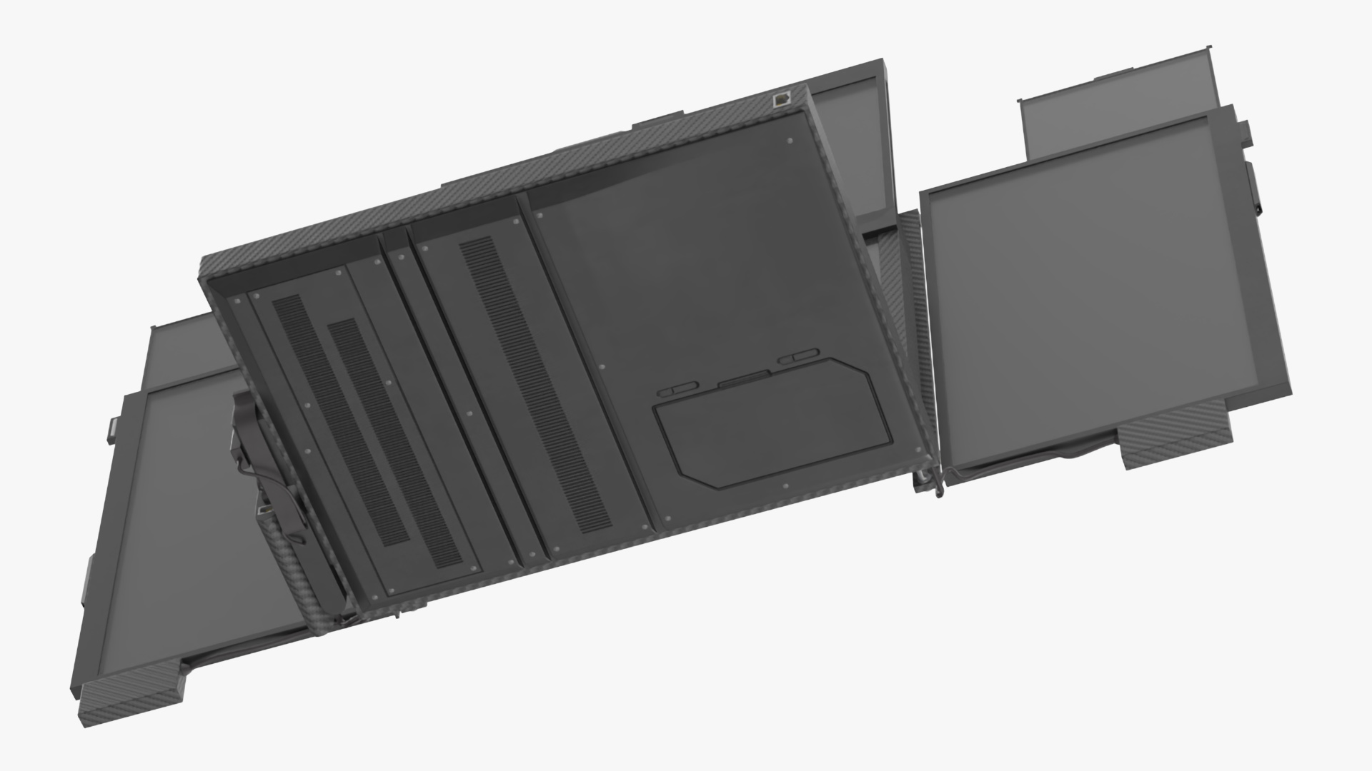 Professional Laptop with 6 Screens 3D model