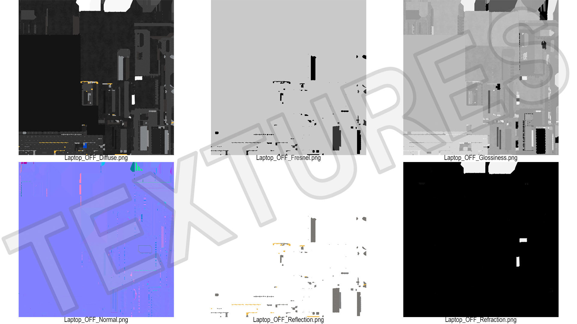Professional Laptop with 6 Screens 3D model