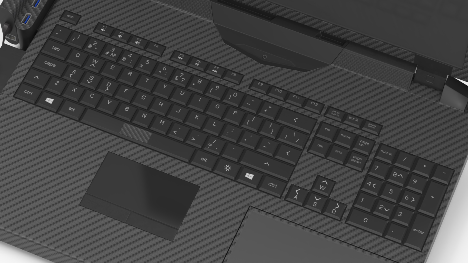 Professional Laptop with 6 Screens 3D model