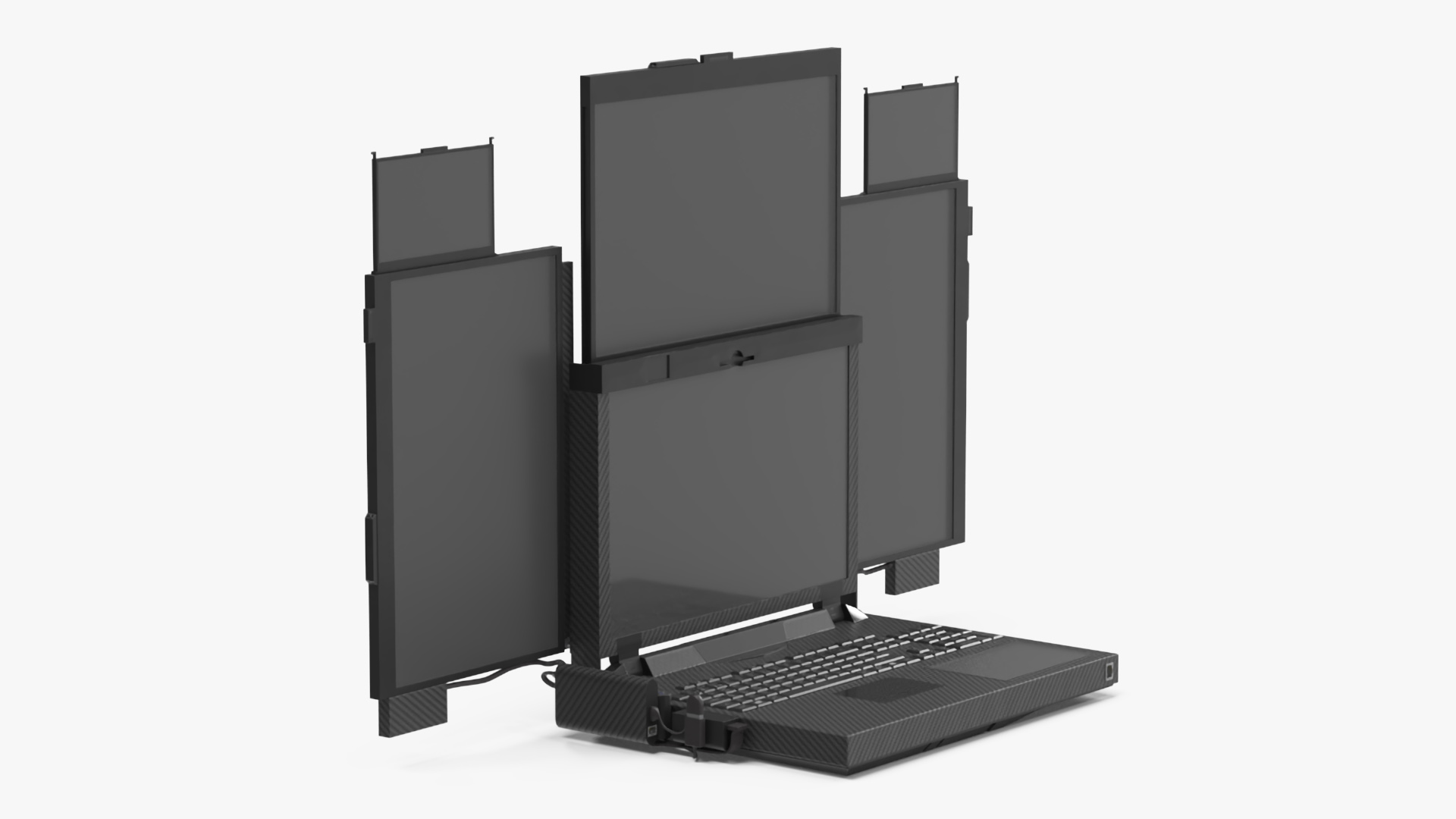 Professional Laptop with 6 Screens 3D model