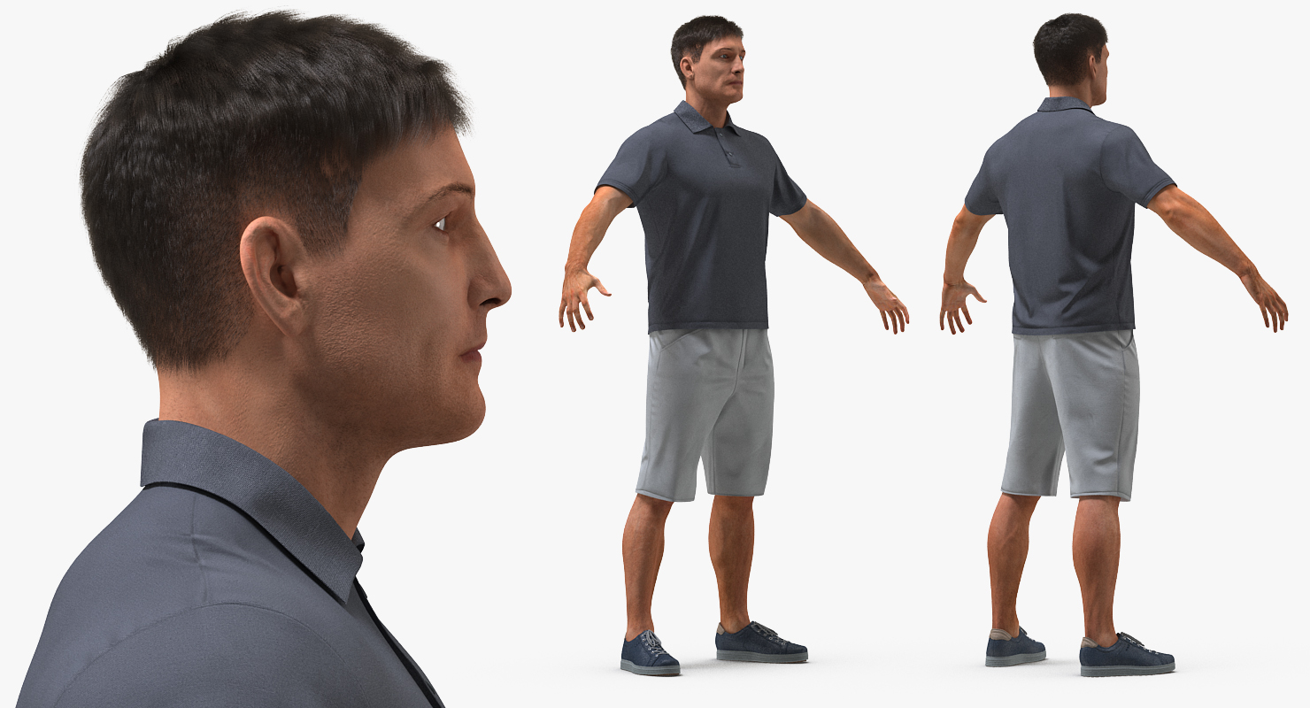 Man Casual Style 2 with Fur 3D