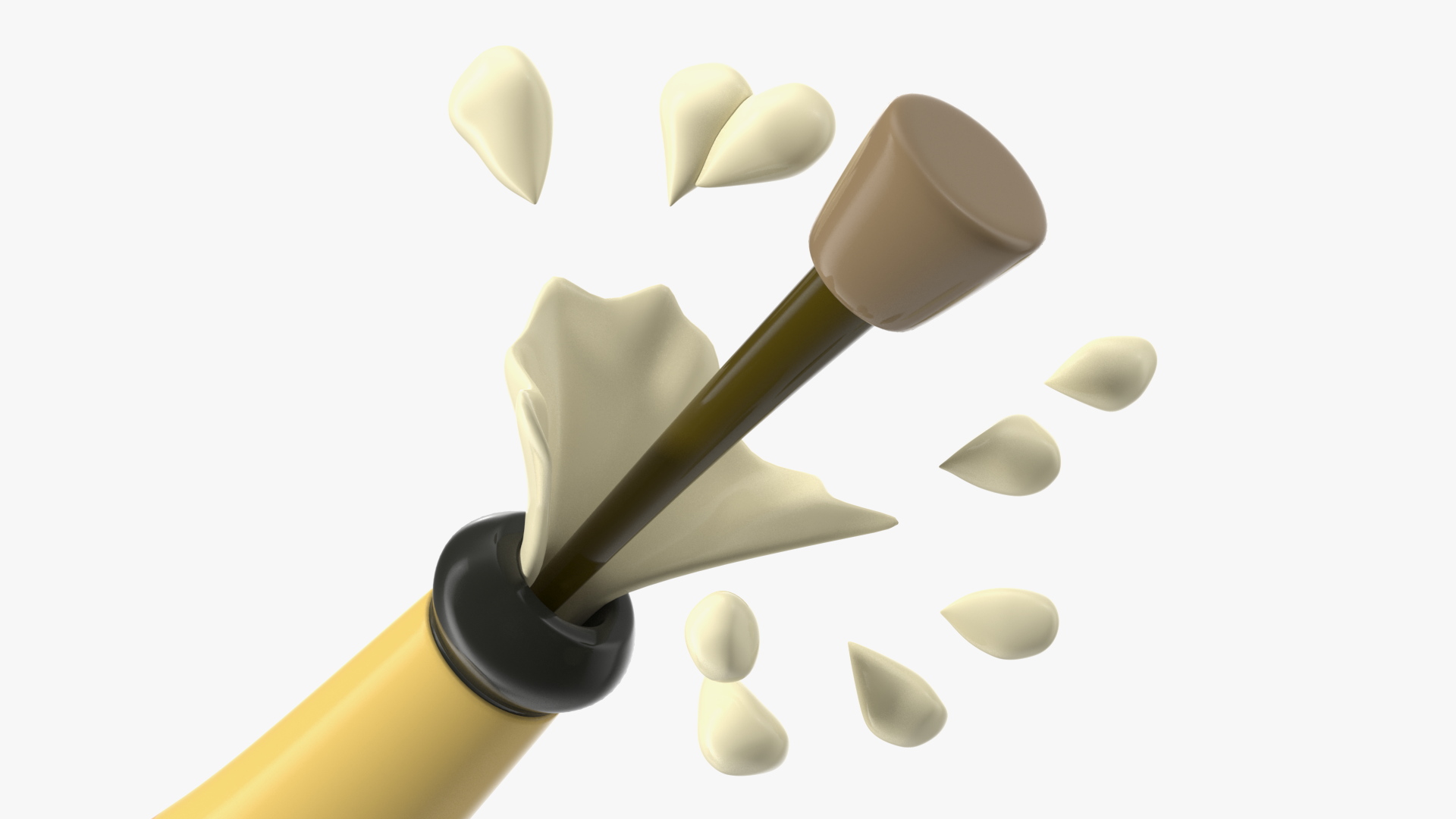 3D model Bottle with Popping Cork Emoji