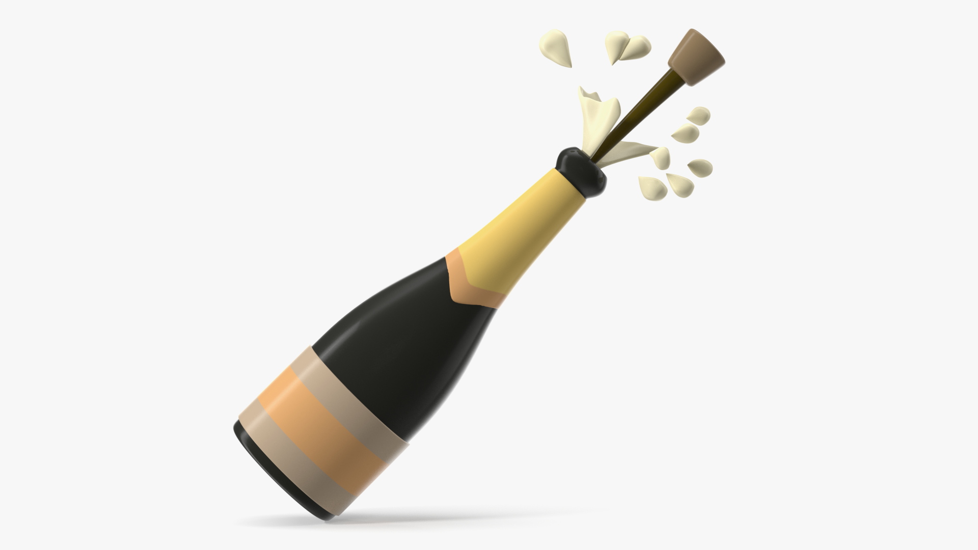 3D model Bottle with Popping Cork Emoji