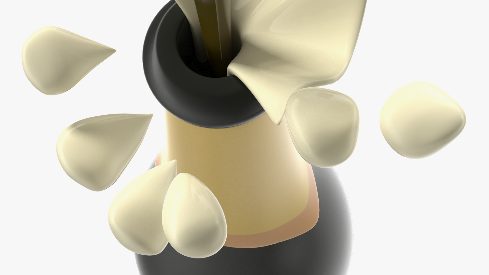 3D model Bottle with Popping Cork Emoji