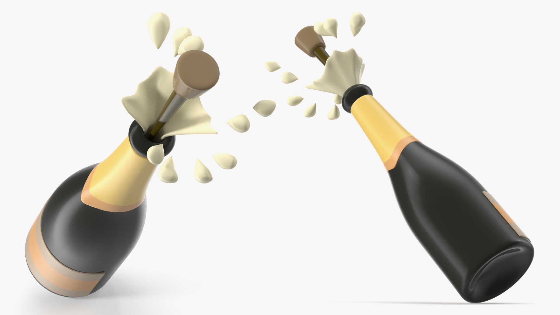 3D model Bottle with Popping Cork Emoji