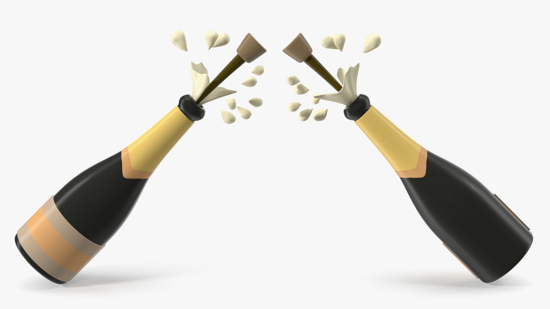 3D model Bottle with Popping Cork Emoji