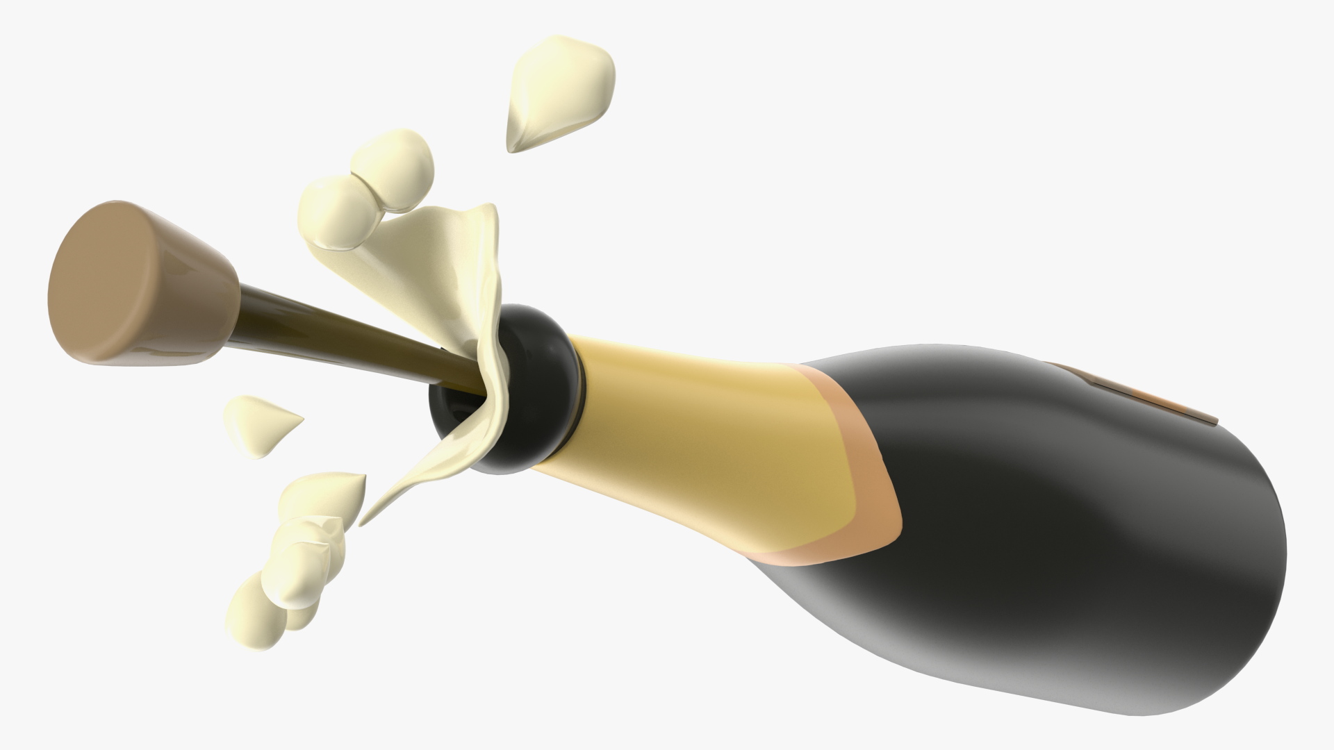 3D model Bottle with Popping Cork Emoji