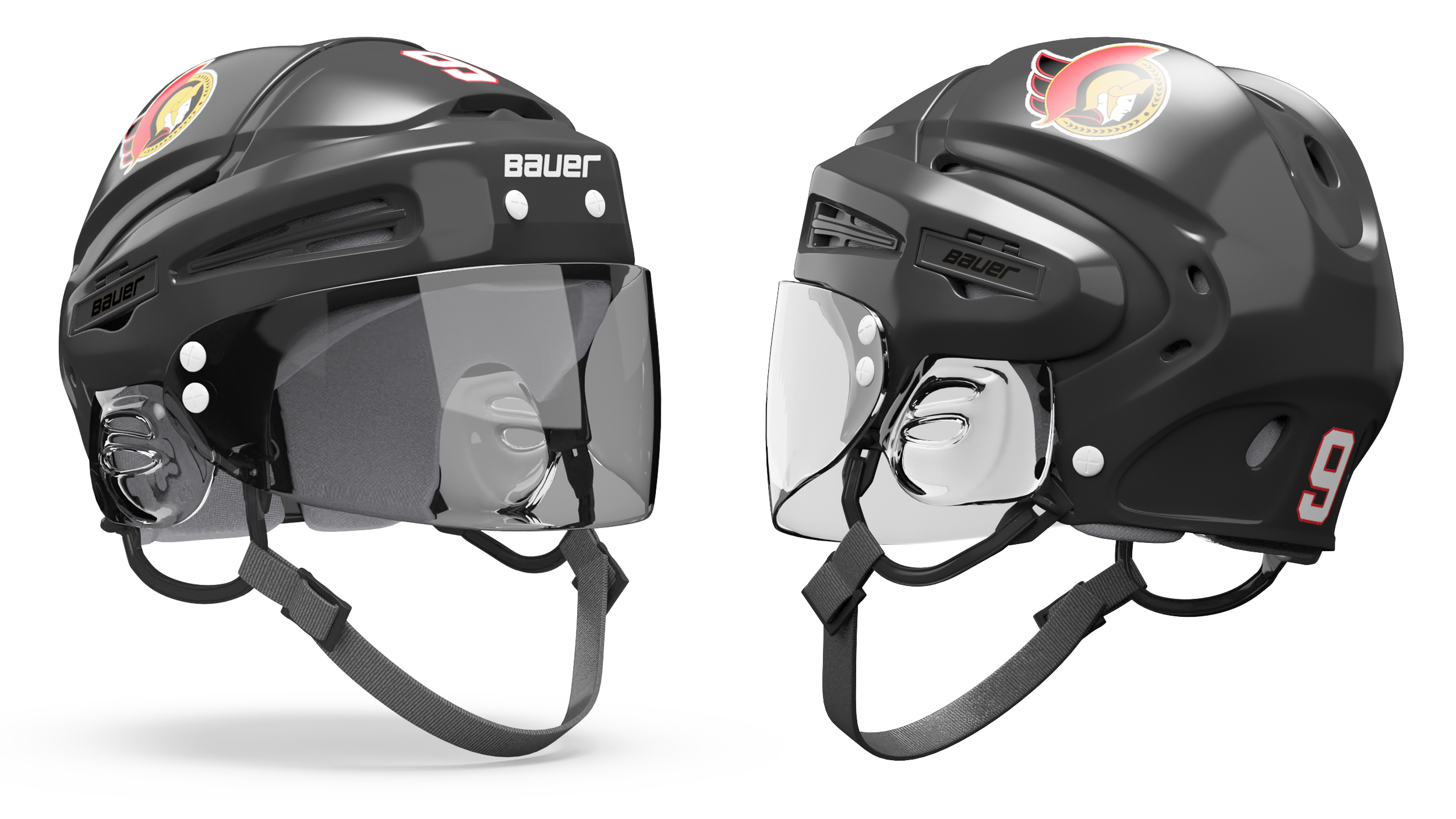 Hockey Helmet Ottawa Senators 3D model