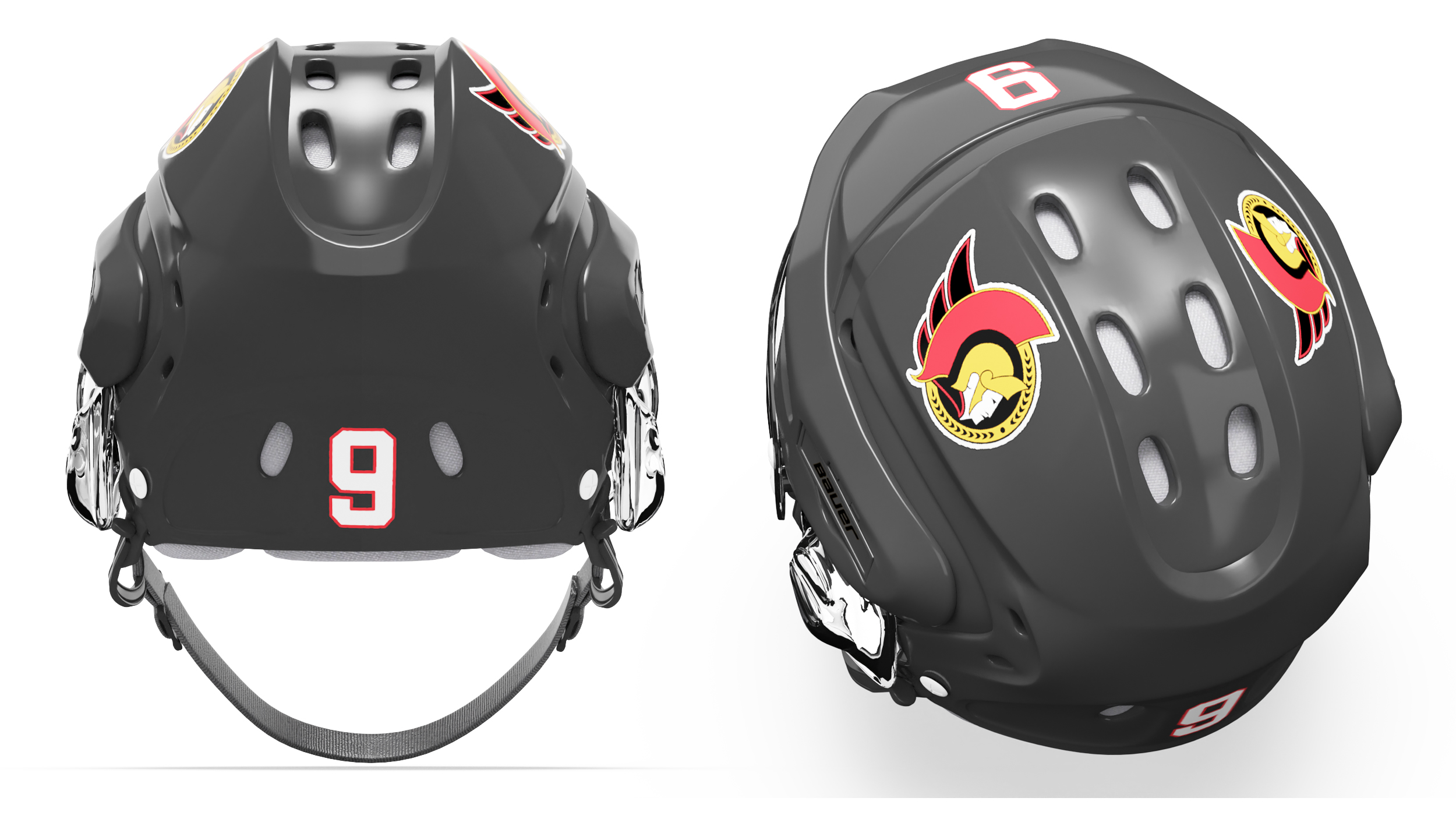 Hockey Helmet Ottawa Senators 3D model