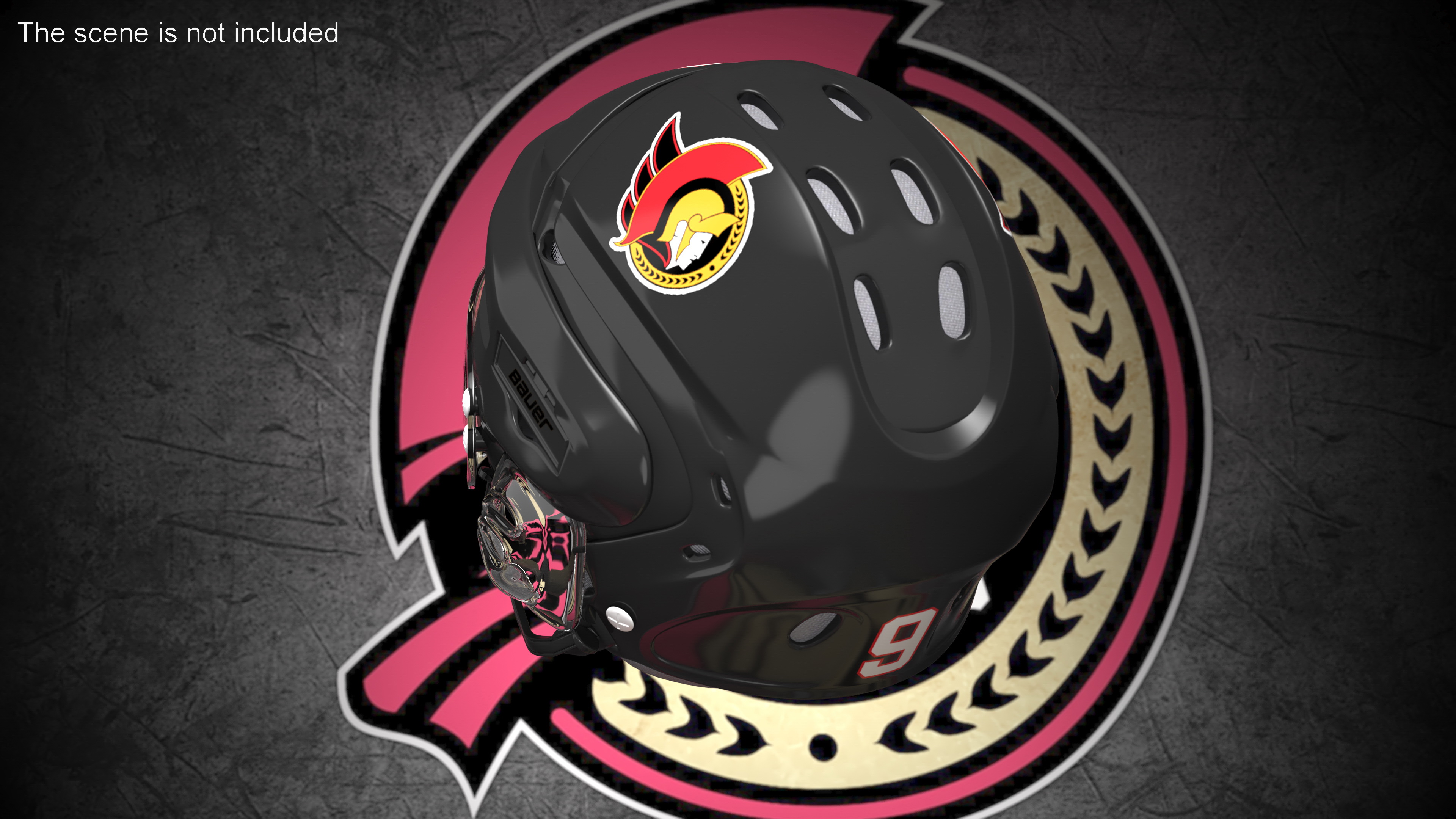 Hockey Helmet Ottawa Senators 3D model