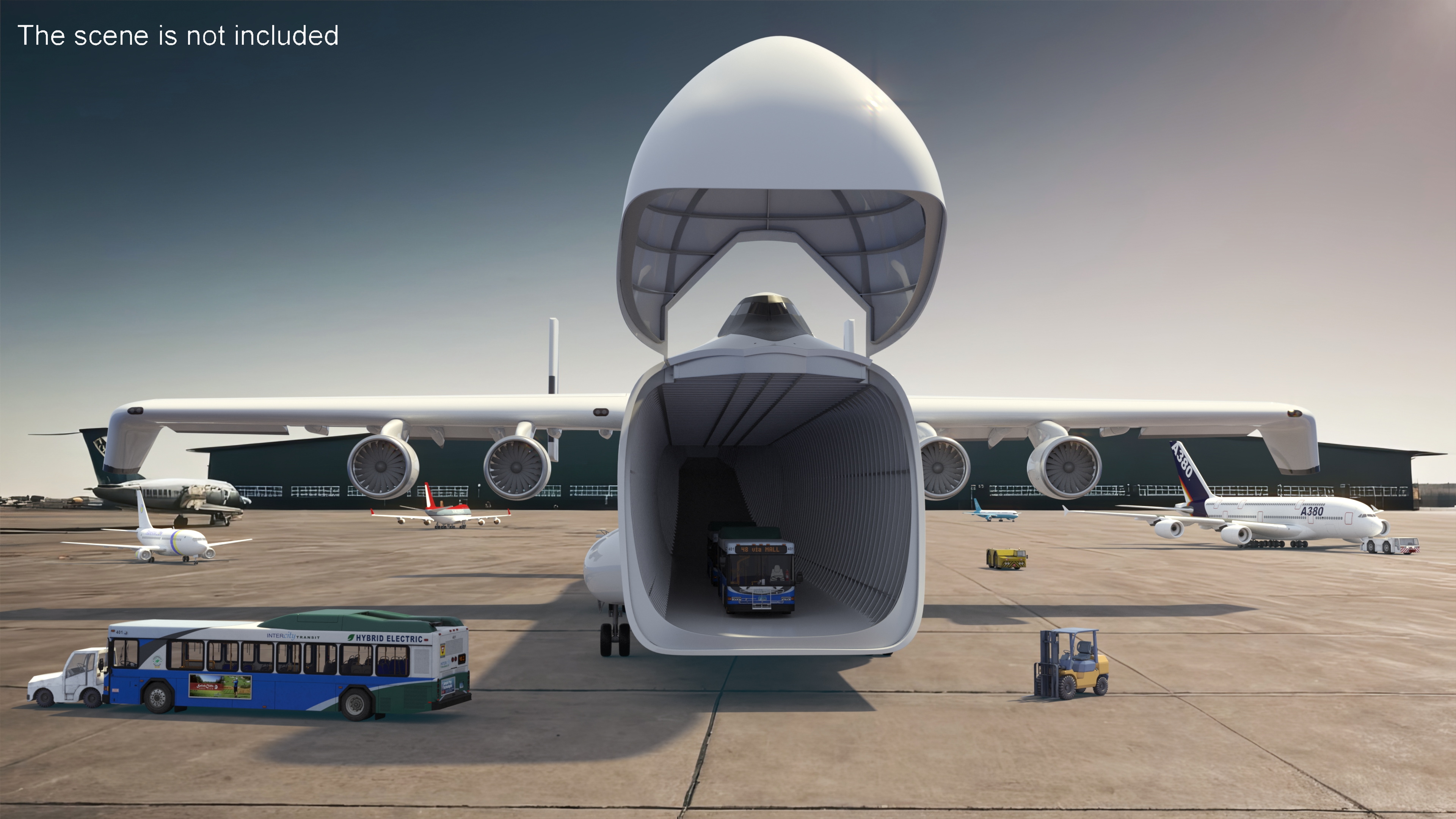 3D Giant Cargo Plane Rigged for Cinema 4D model