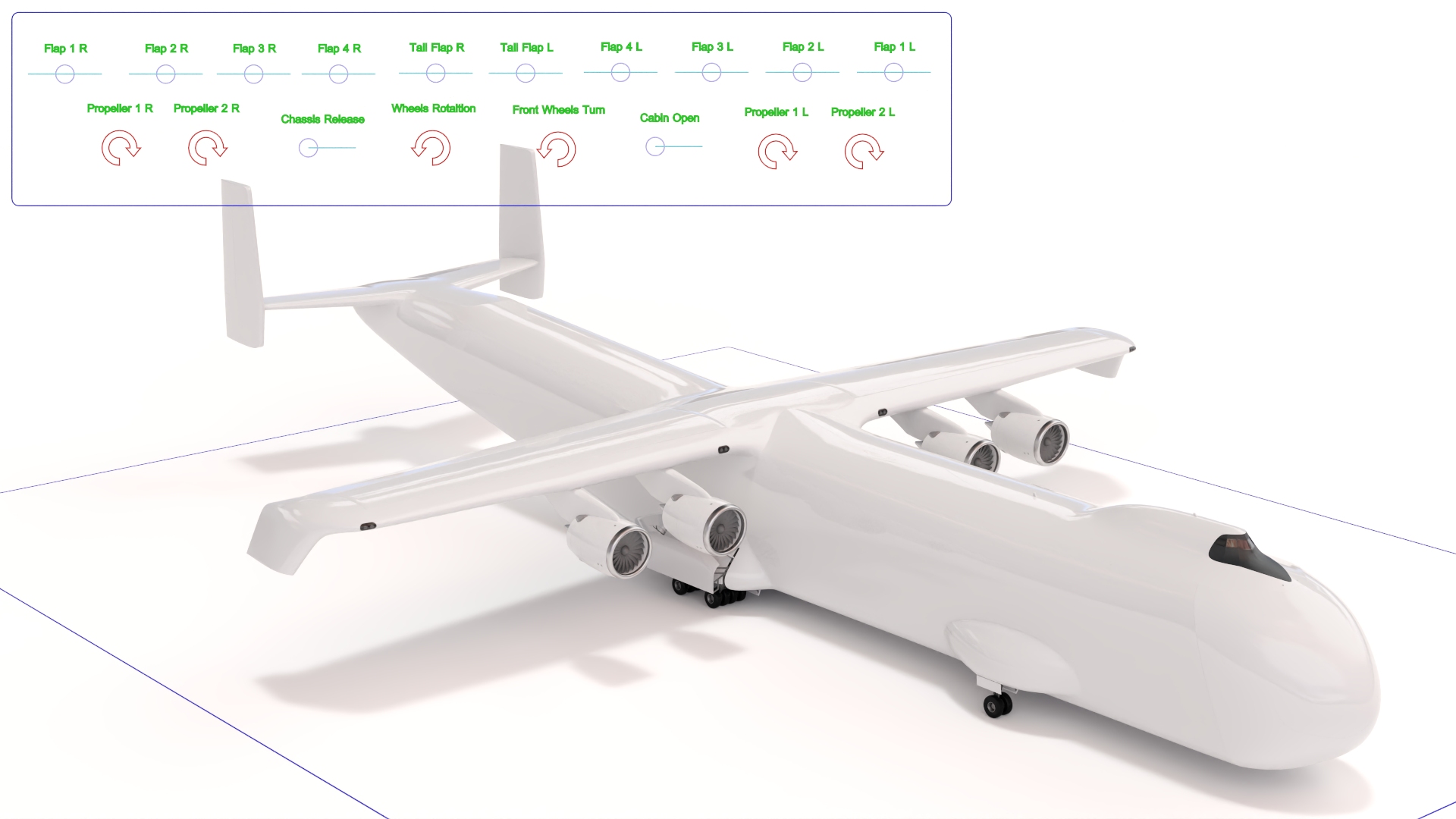 3D Giant Cargo Plane Rigged for Cinema 4D model