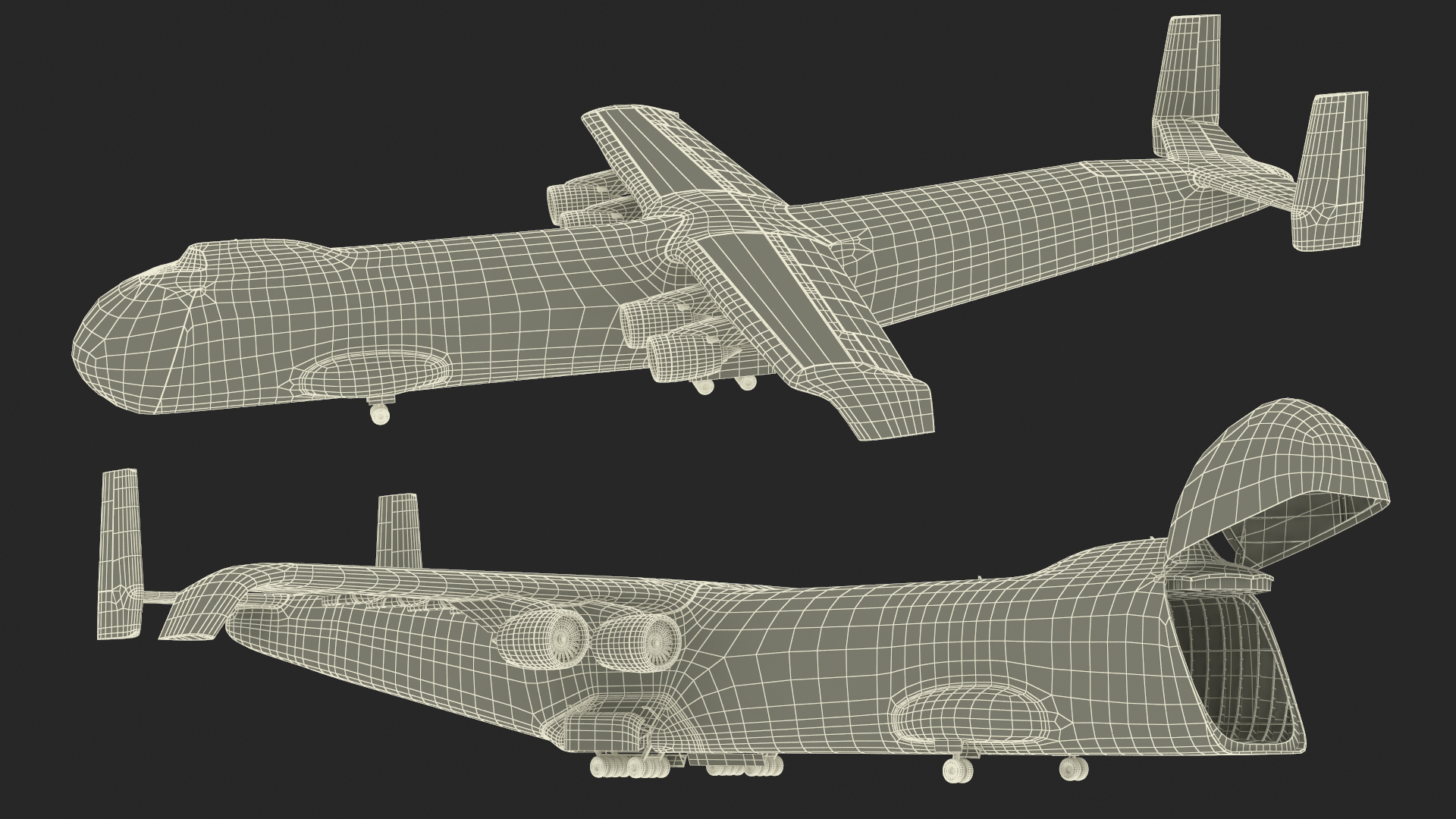 3D Giant Cargo Plane Rigged for Cinema 4D model