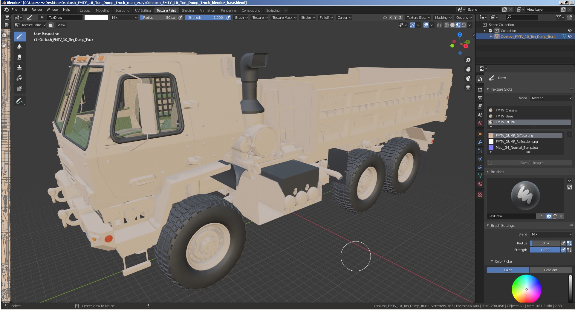 3D model Oshkosh FMTV 10 Ton Dump Truck