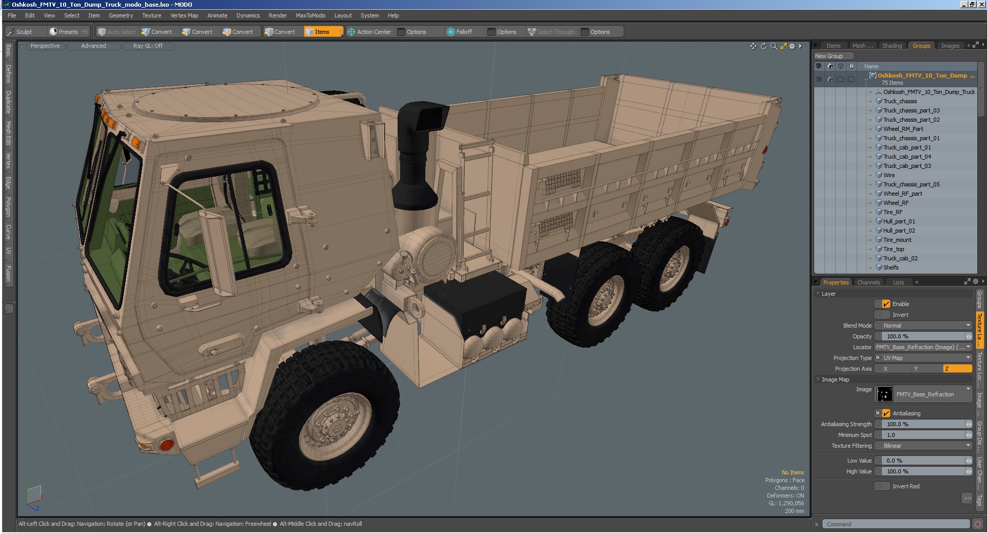 3D model Oshkosh FMTV 10 Ton Dump Truck