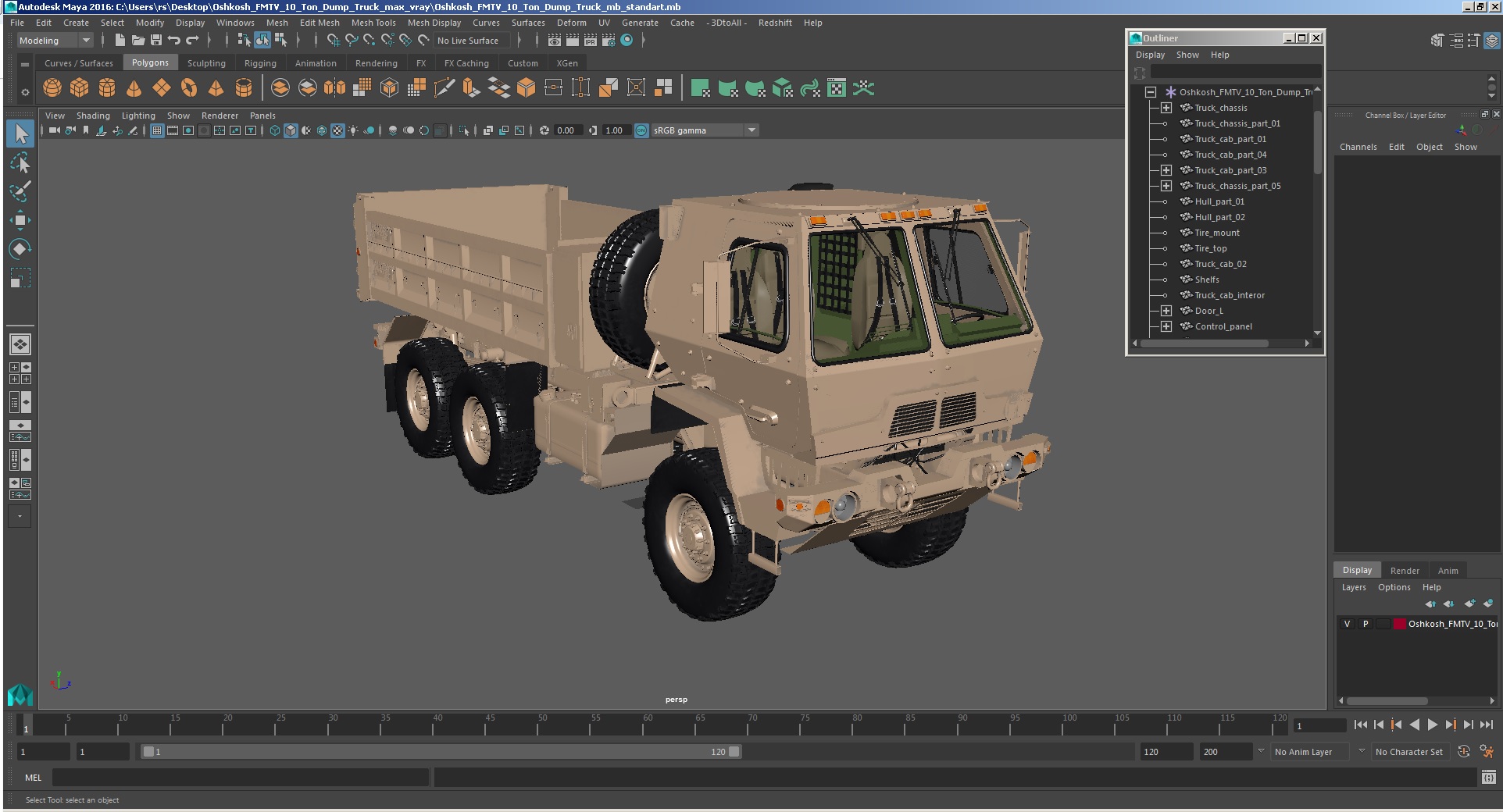 3D model Oshkosh FMTV 10 Ton Dump Truck