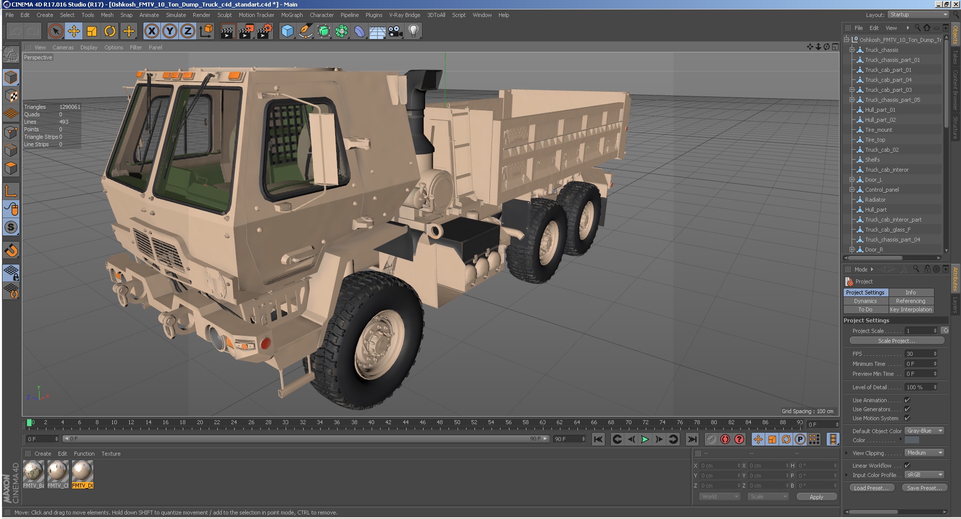 3D model Oshkosh FMTV 10 Ton Dump Truck