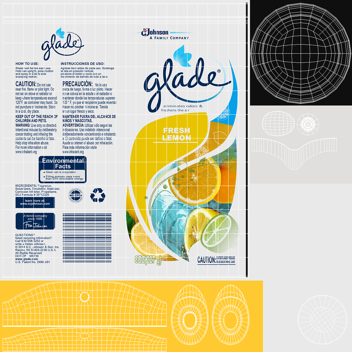 3D model Glade Air Freshener Aerosol Spray Lemon Fresh