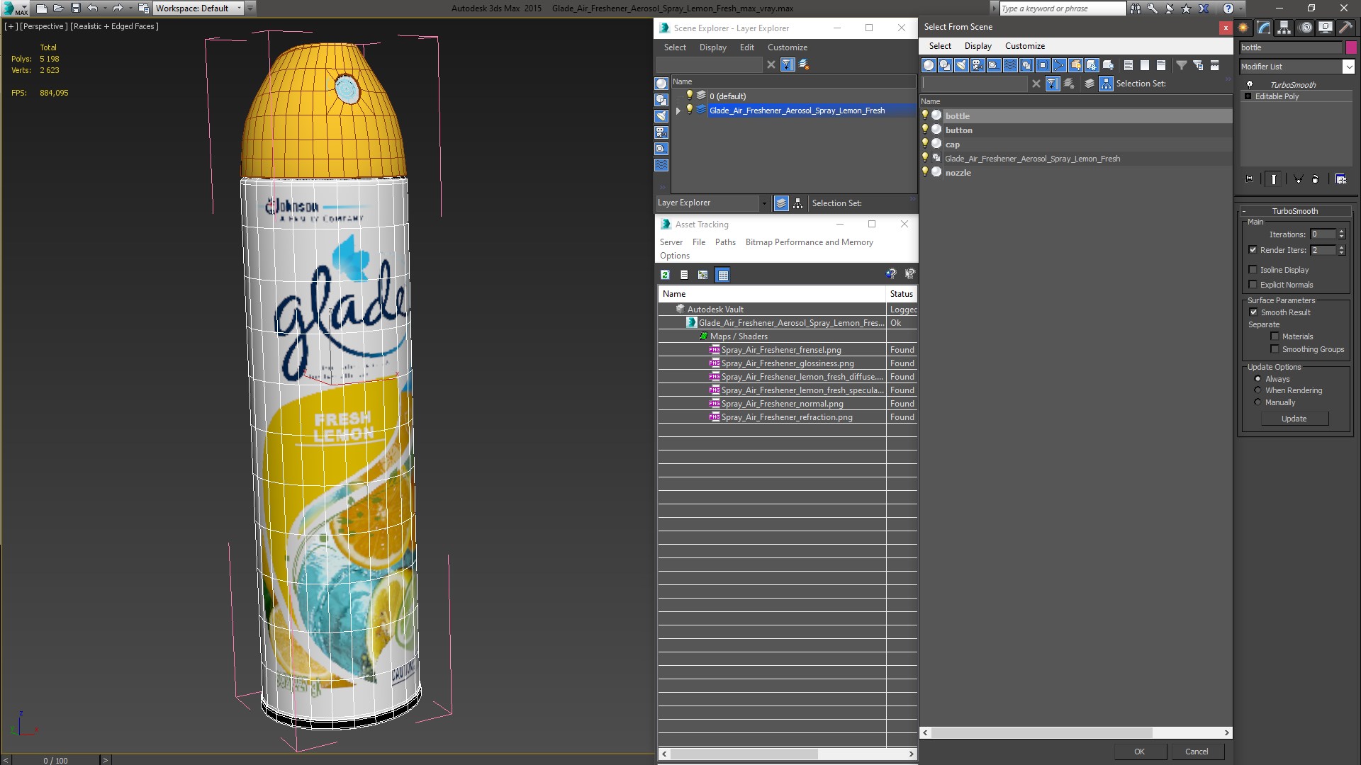 3D model Glade Air Freshener Aerosol Spray Lemon Fresh