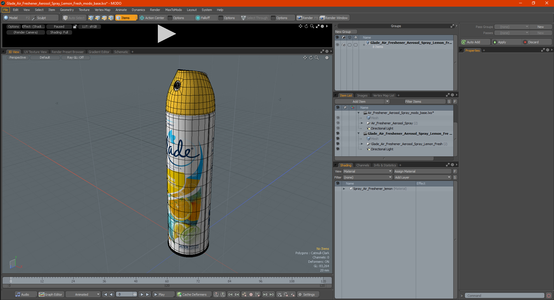 3D model Glade Air Freshener Aerosol Spray Lemon Fresh
