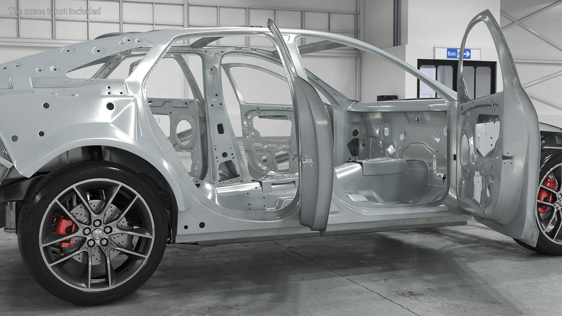 Car Chassis with Frame Rigged 3D model