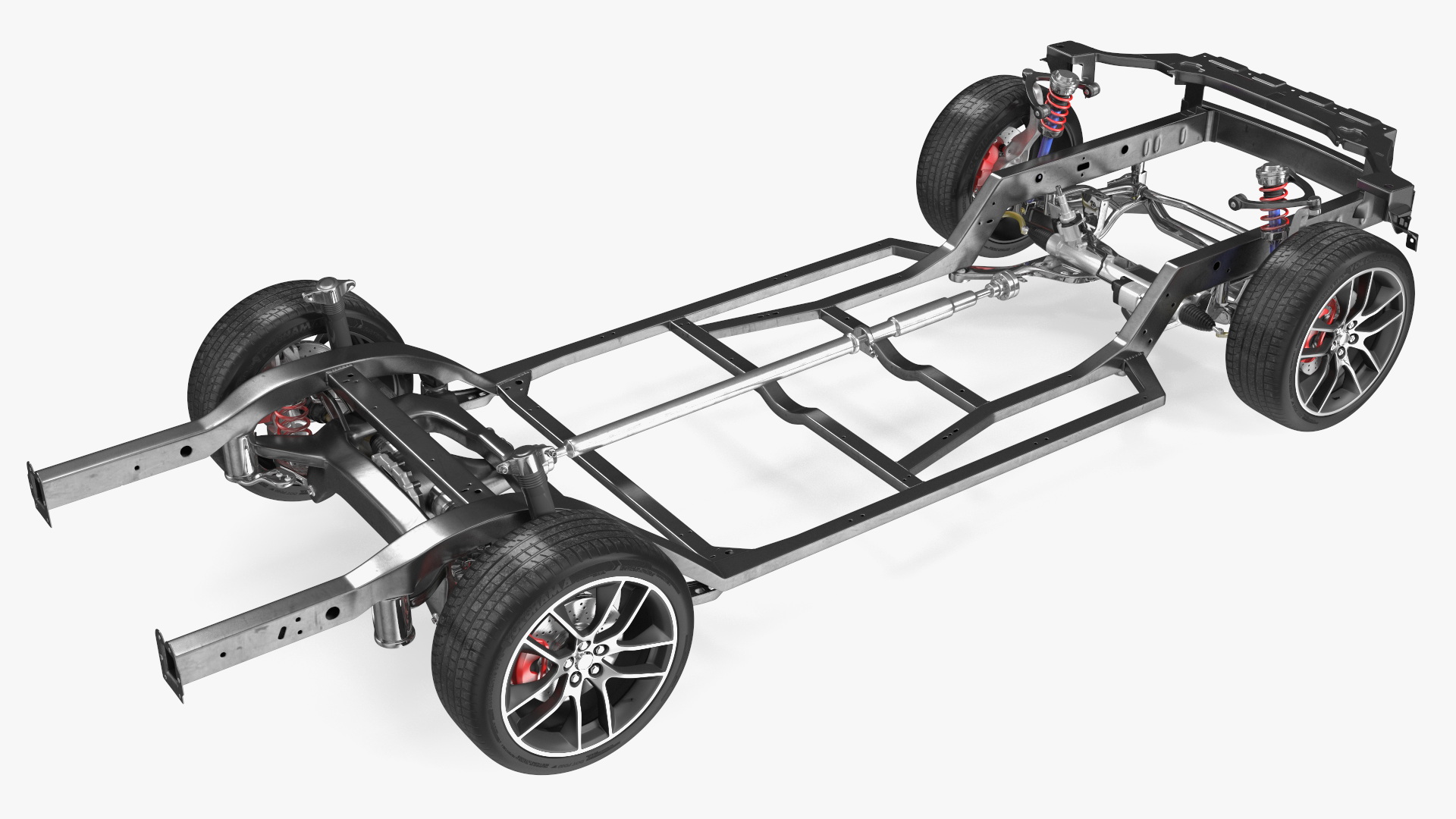Car Chassis with Frame Rigged 3D model