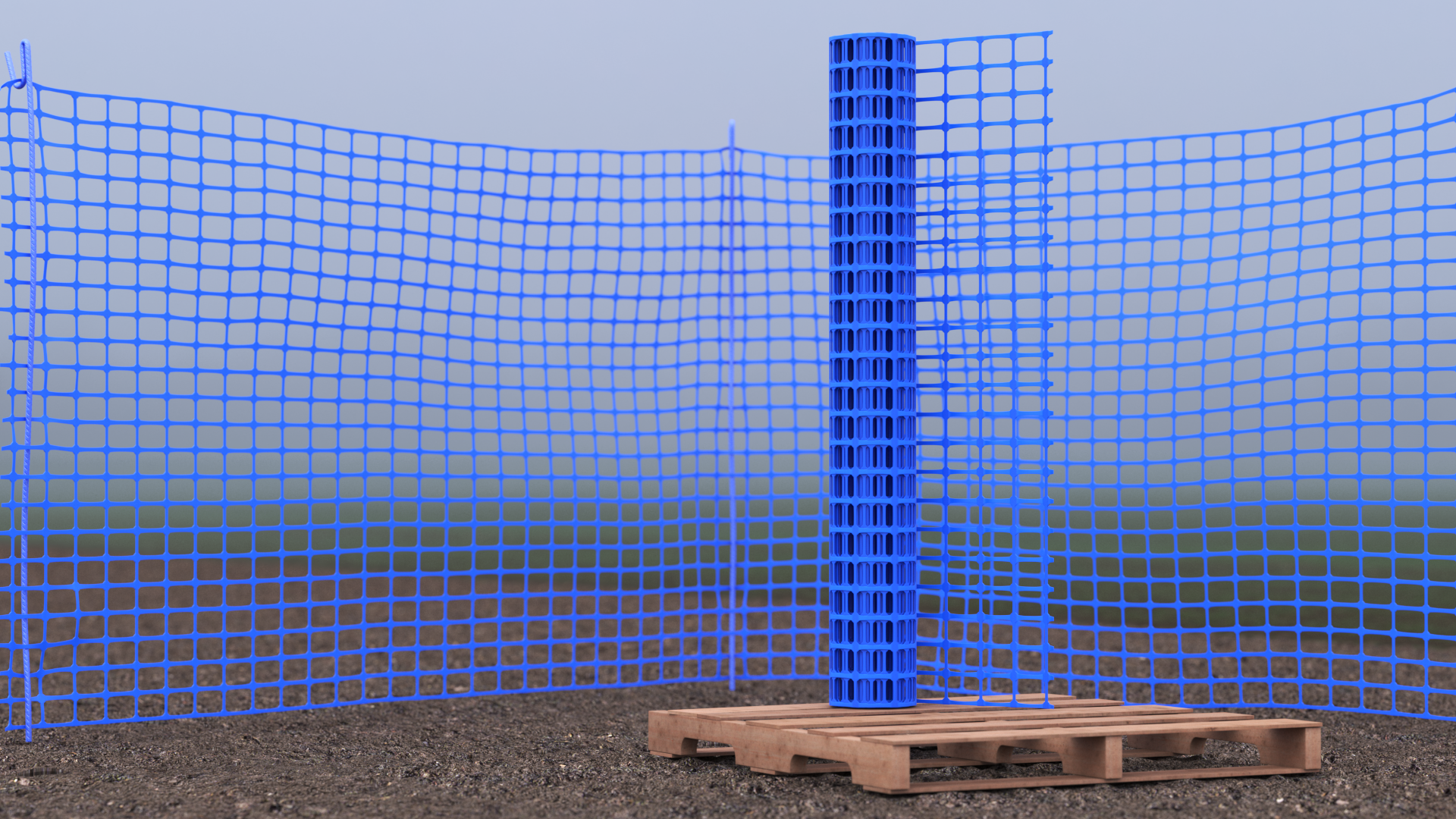 Barrier Fence Roll Blue, view 6
