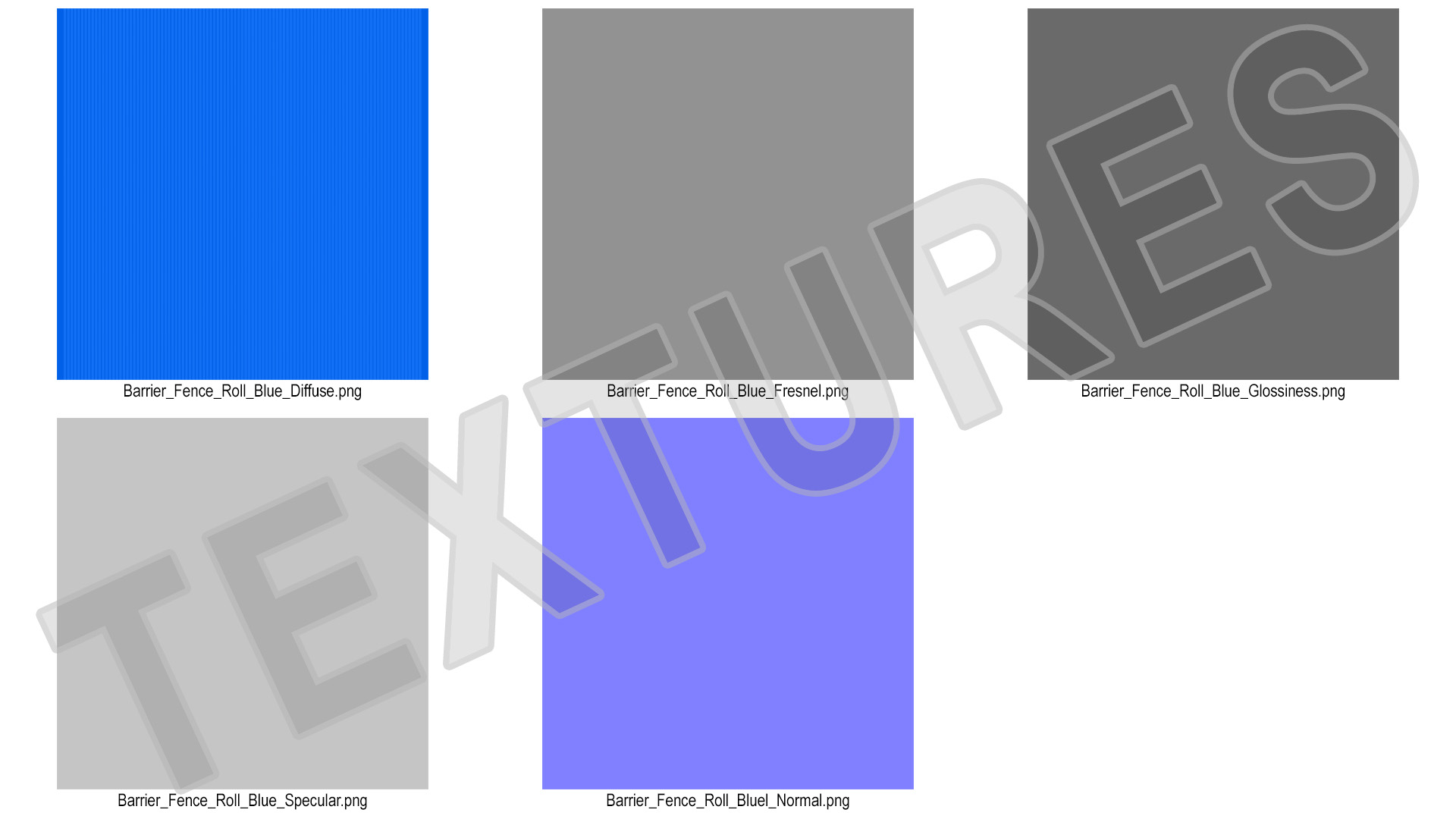 3D Barrier Fence Roll Blue model