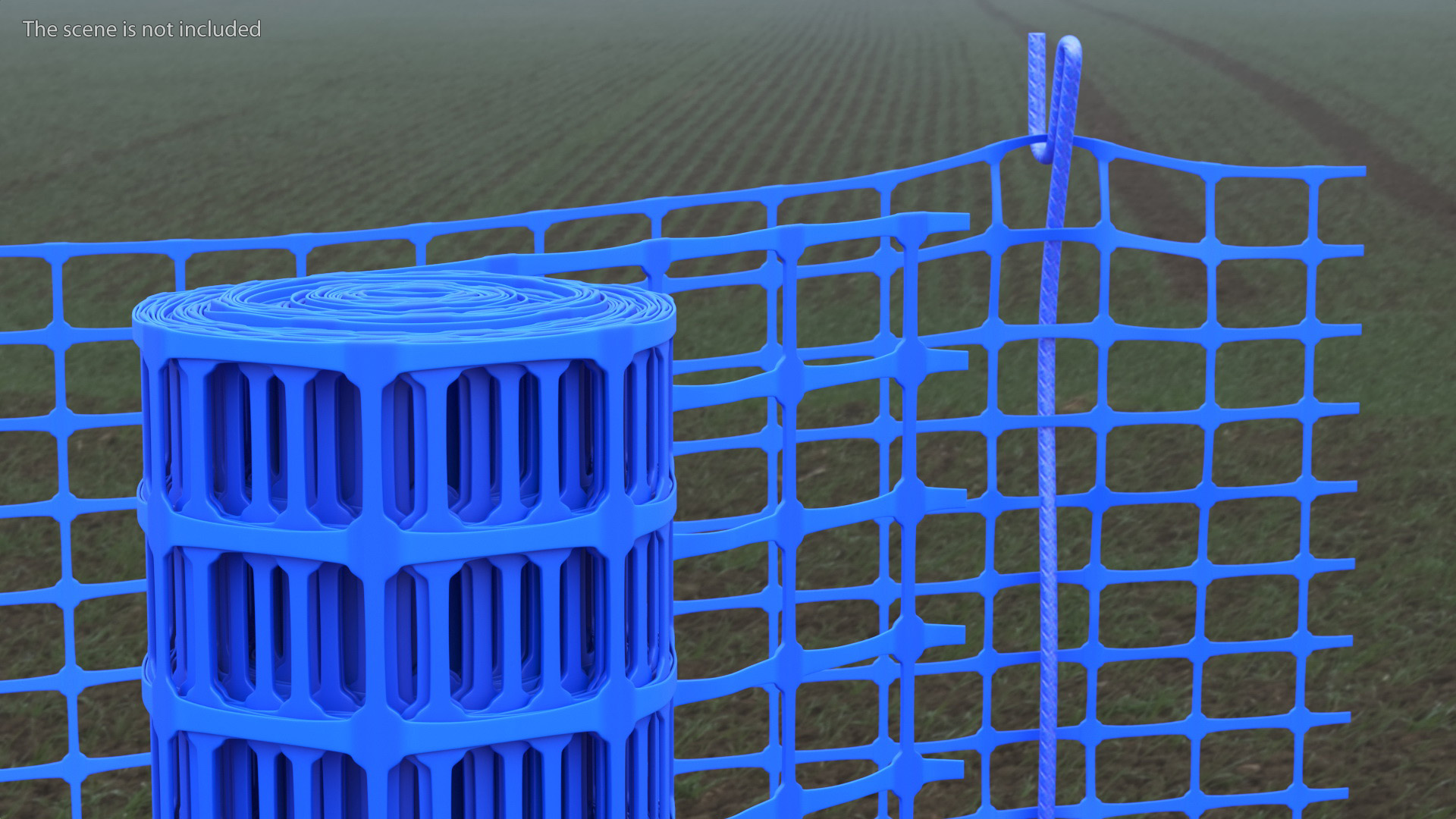 3D Barrier Fence Roll Blue model