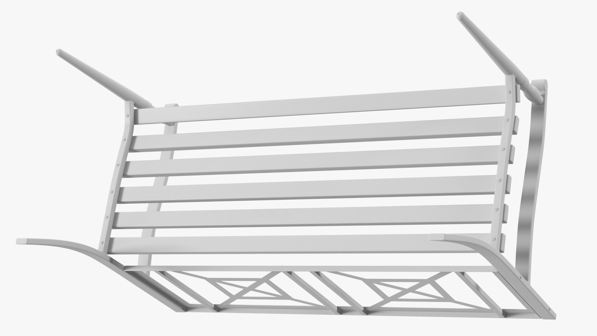 Metal Park Bench White 3D