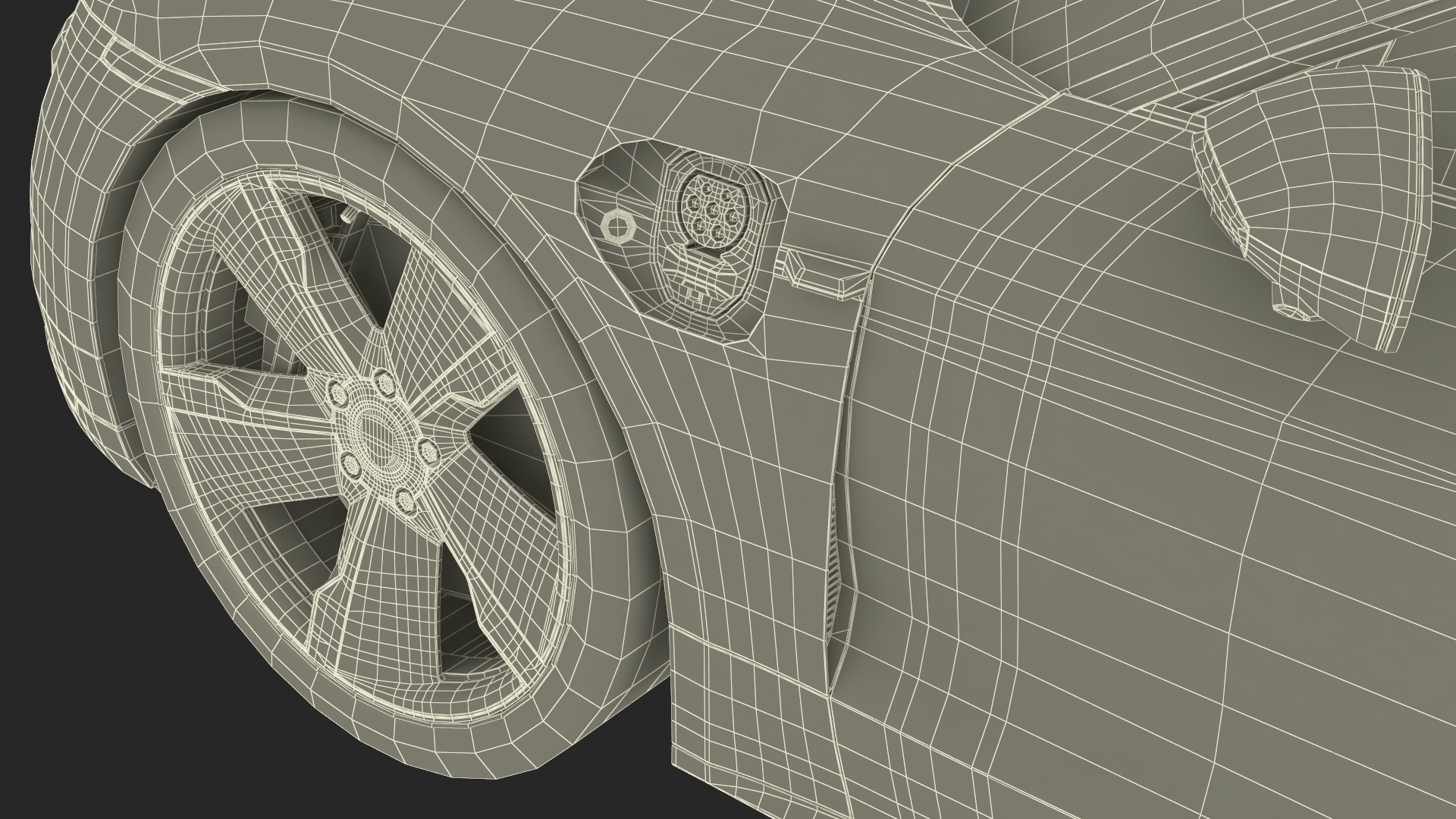 3D model Electric Car Porsche Taycan Turbo with Driver