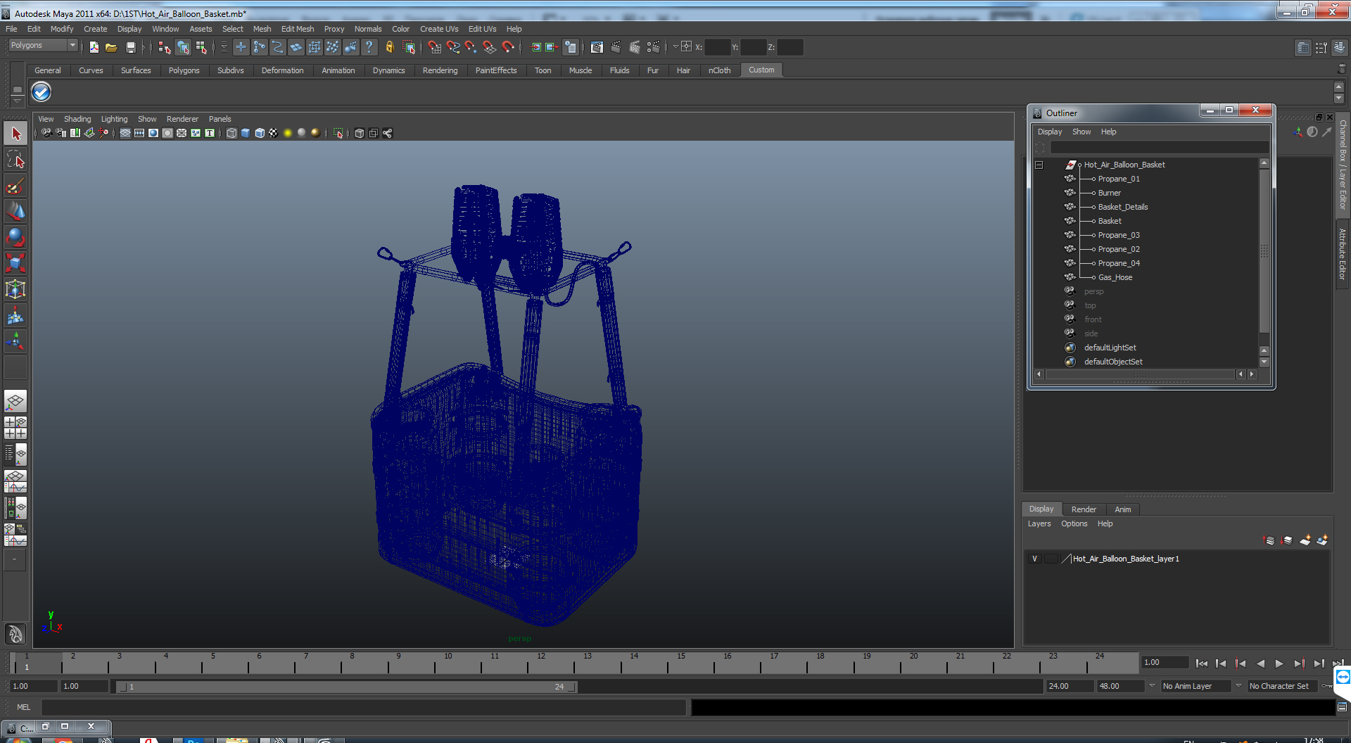 Hot Air Balloon Basket 3D