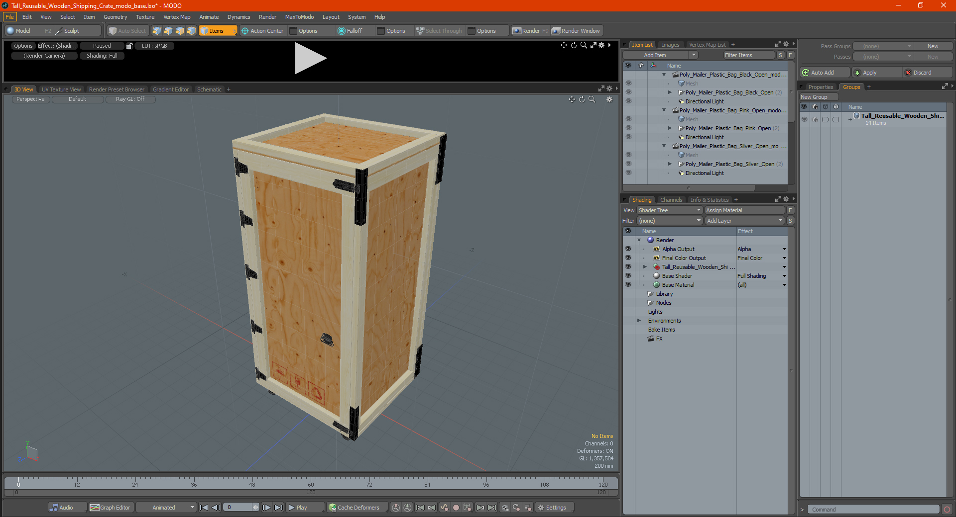 3D model Tall Reusable Wooden Shipping Crate